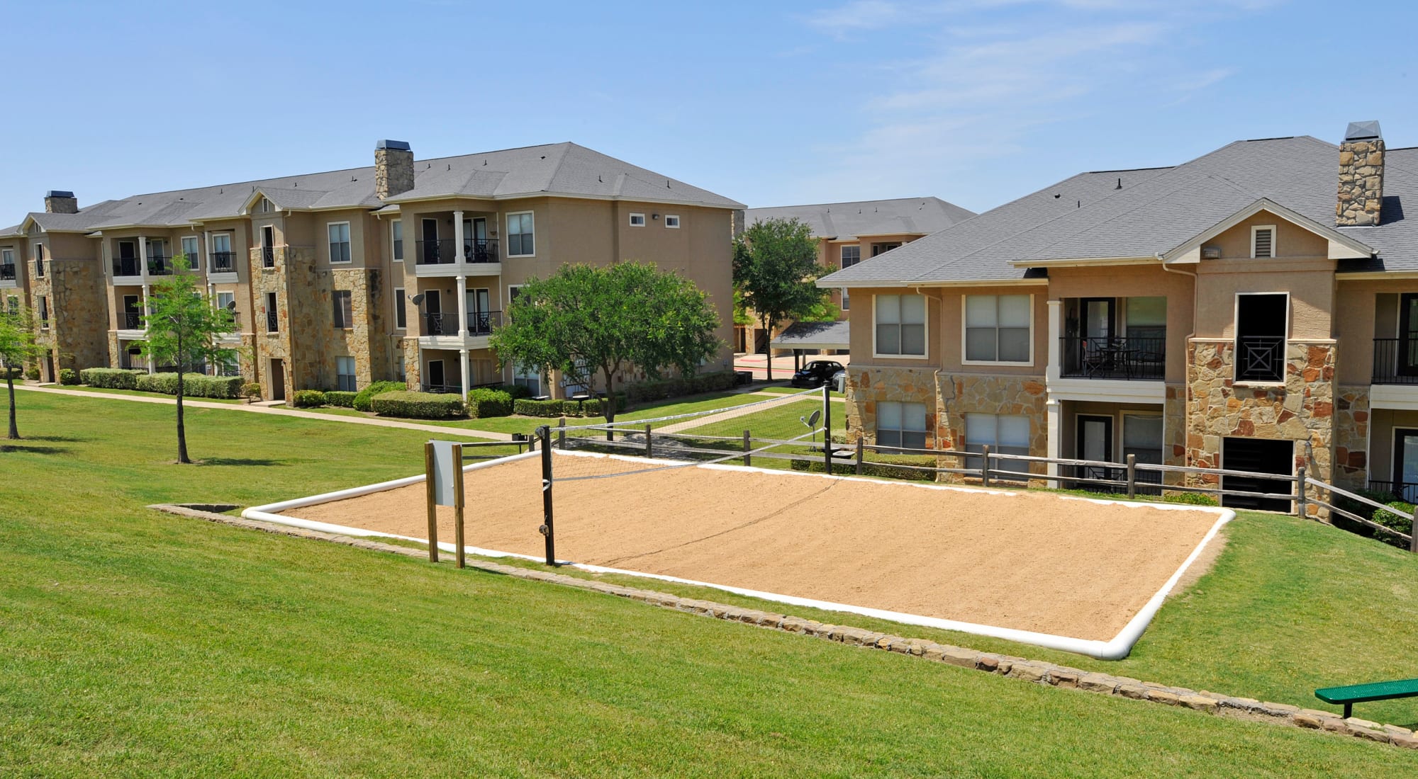 Sand volleyball court at El Lago apartments