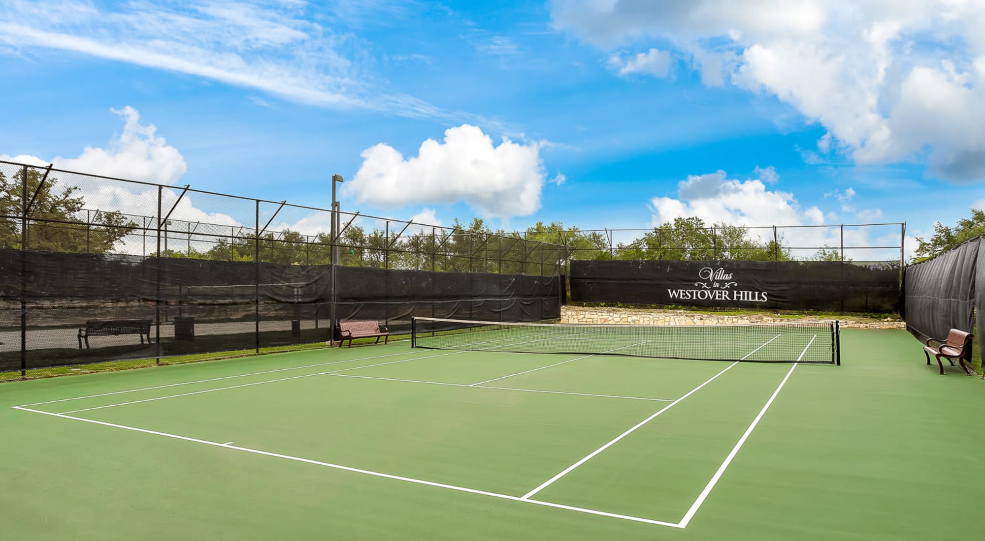 Lighted Tennis Court at Villas in Westover Hills