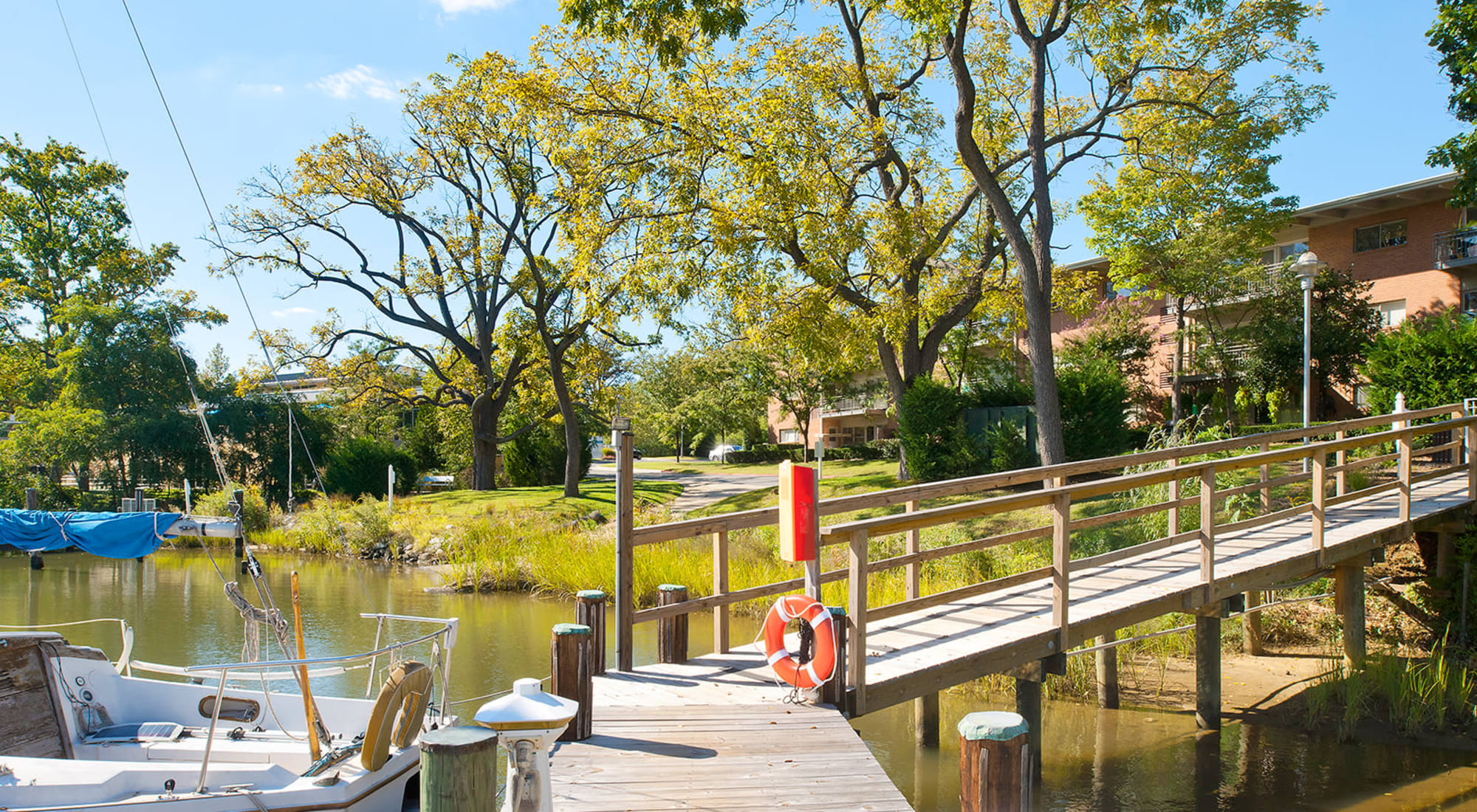Dock on Back Creek at Watergate Pointe in Annapolis, Maryland