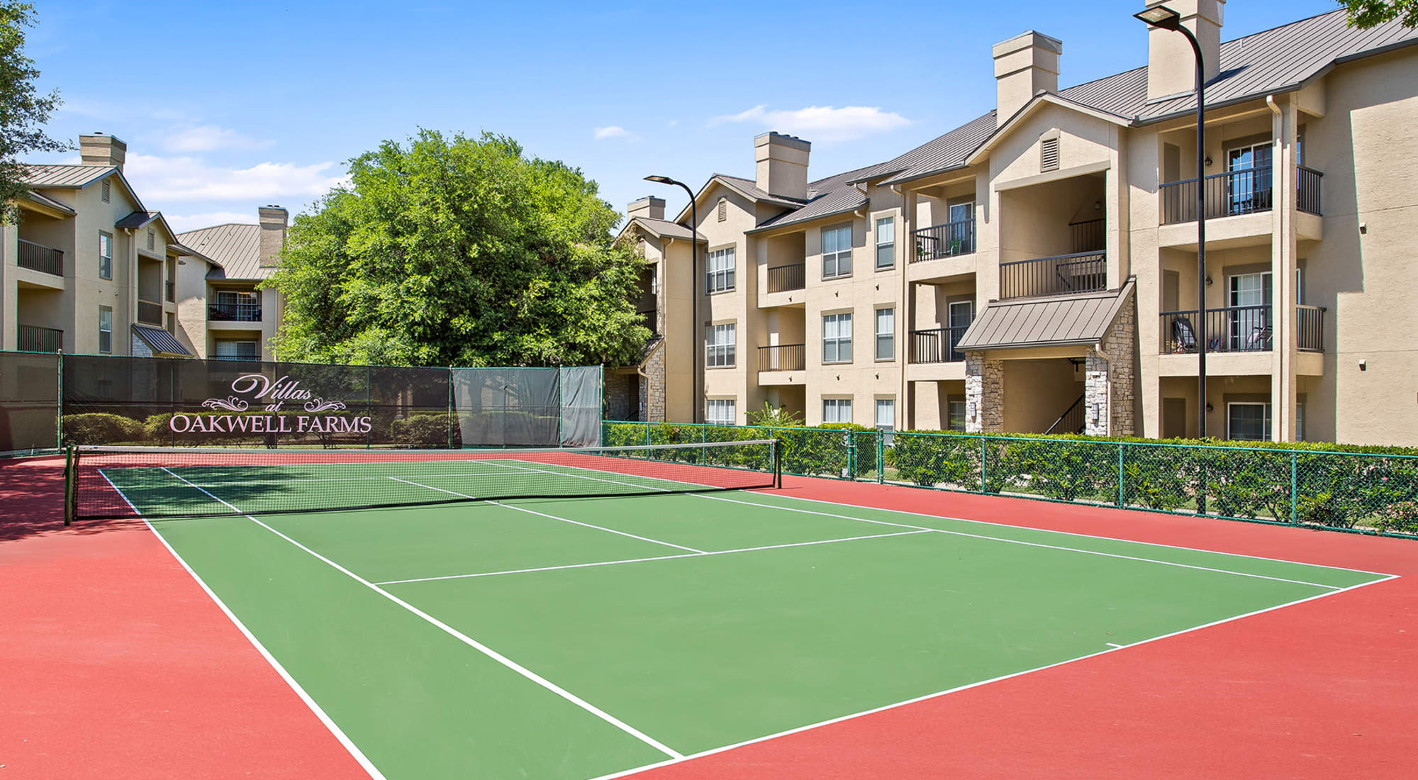 Lighted Tennis Court at Villas at Oakwell Farms