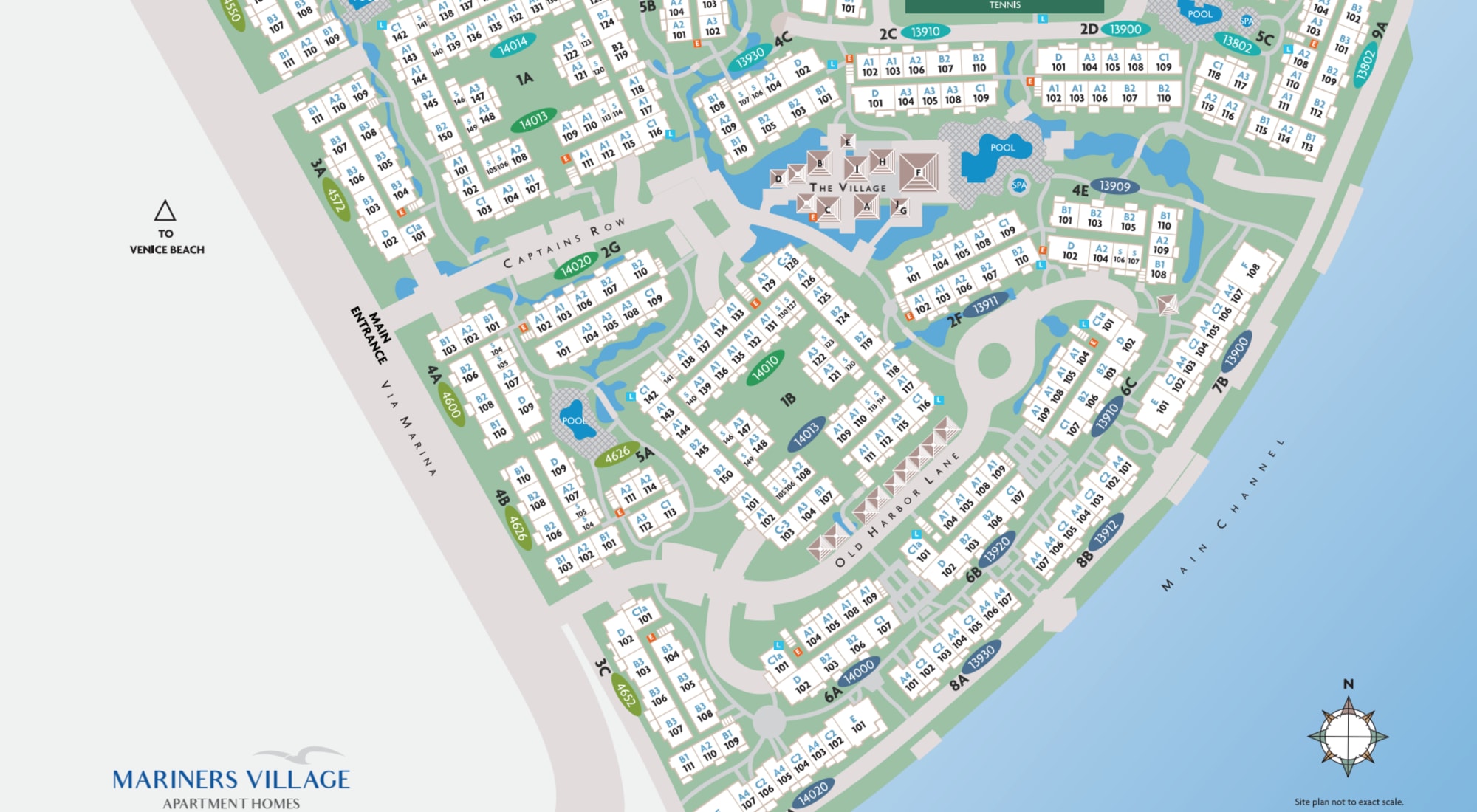 Site plan for Mariners Village in Marina del Rey, California
