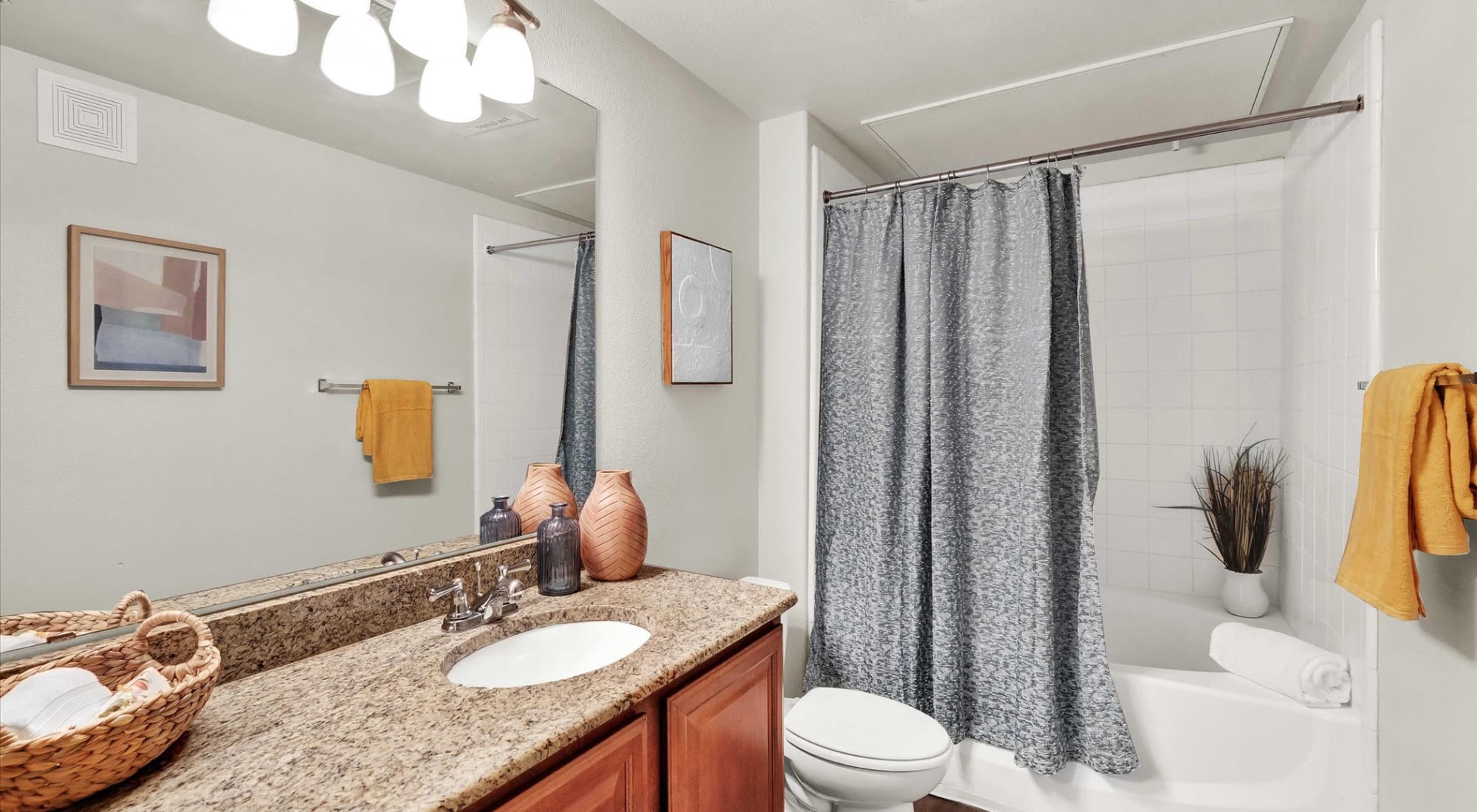 Bathroom with shower and tub combo at Villas at Westover Hills