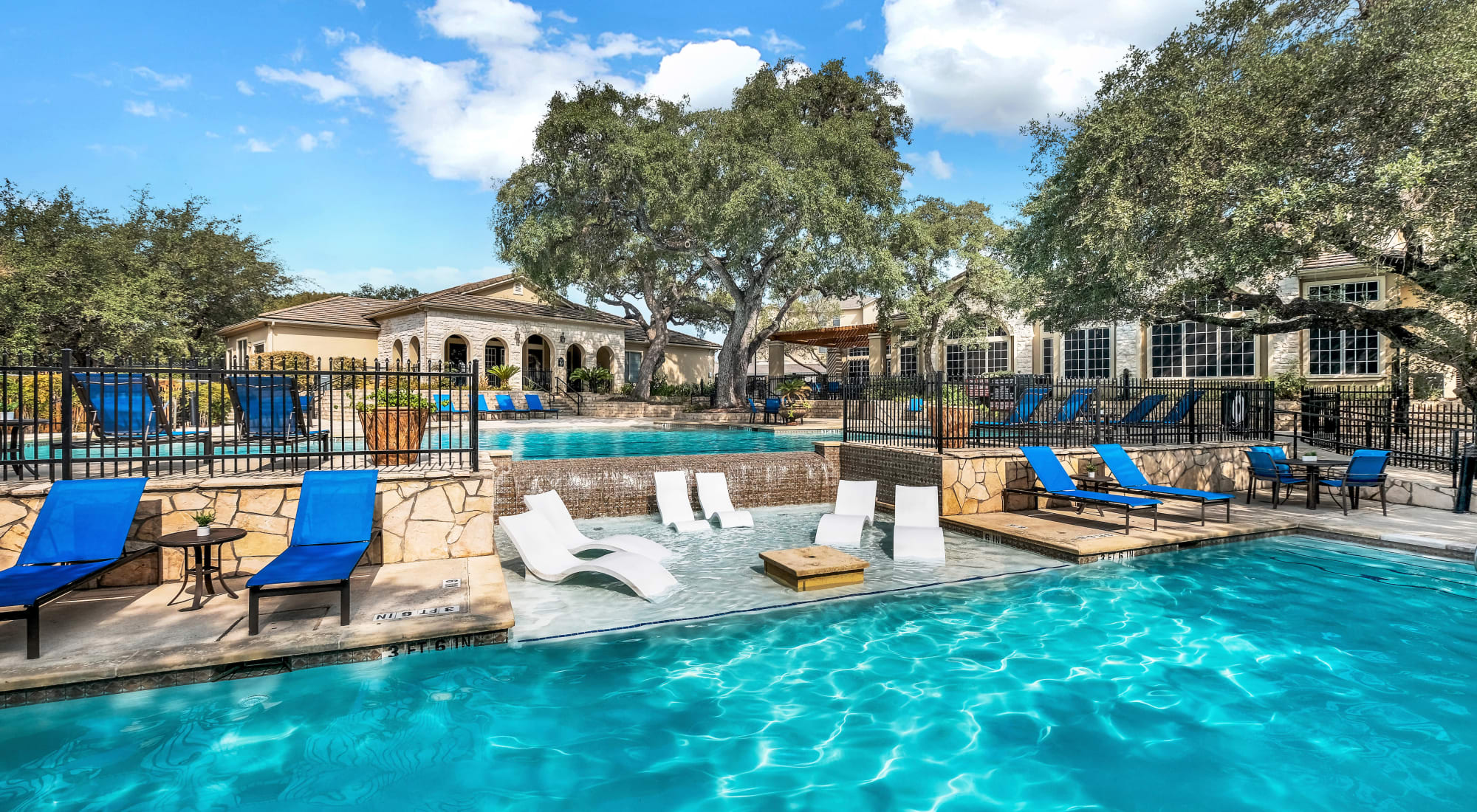 Beautiful swimming pool at Villas of Vista Del Norte in San Antonio, Texas