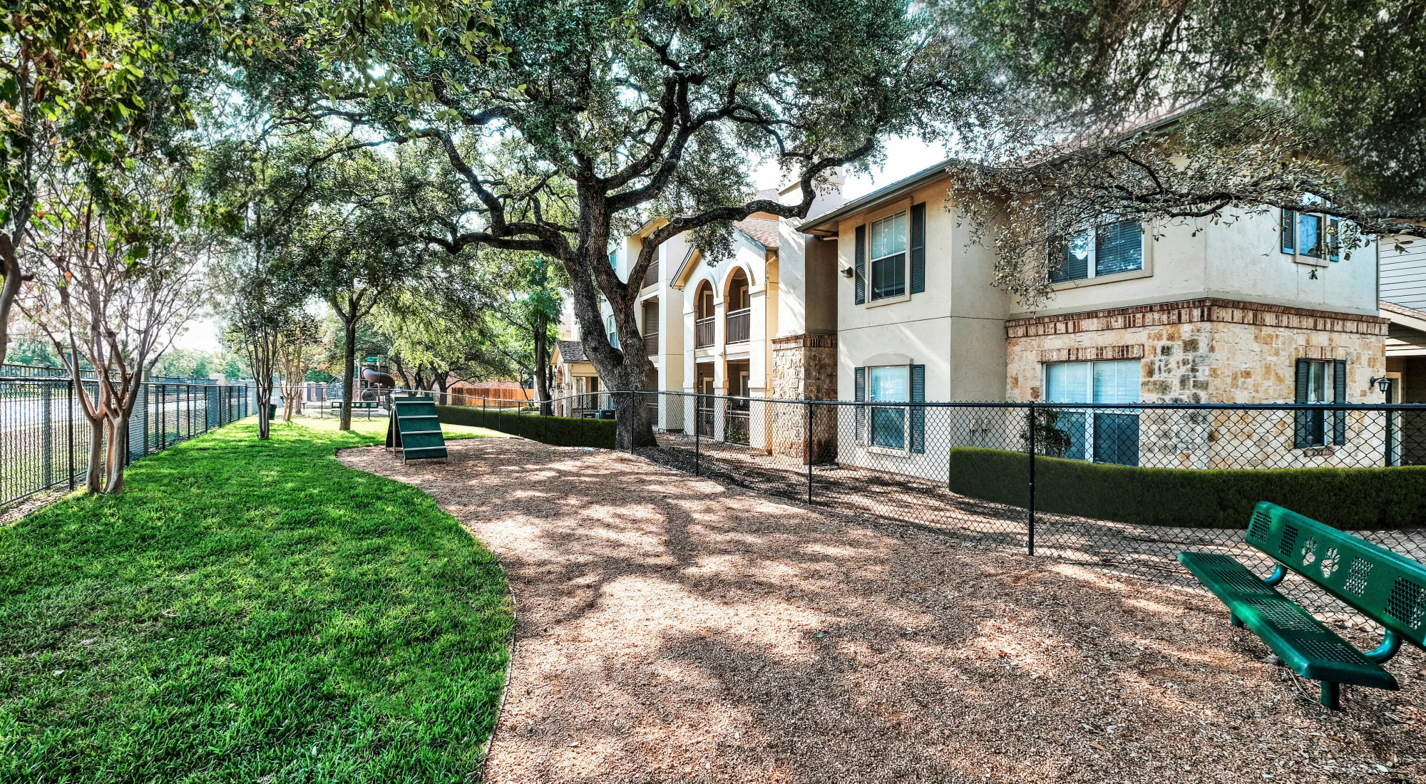 Dog park at Sedona Ranch Apartments in San Antonio, Texas