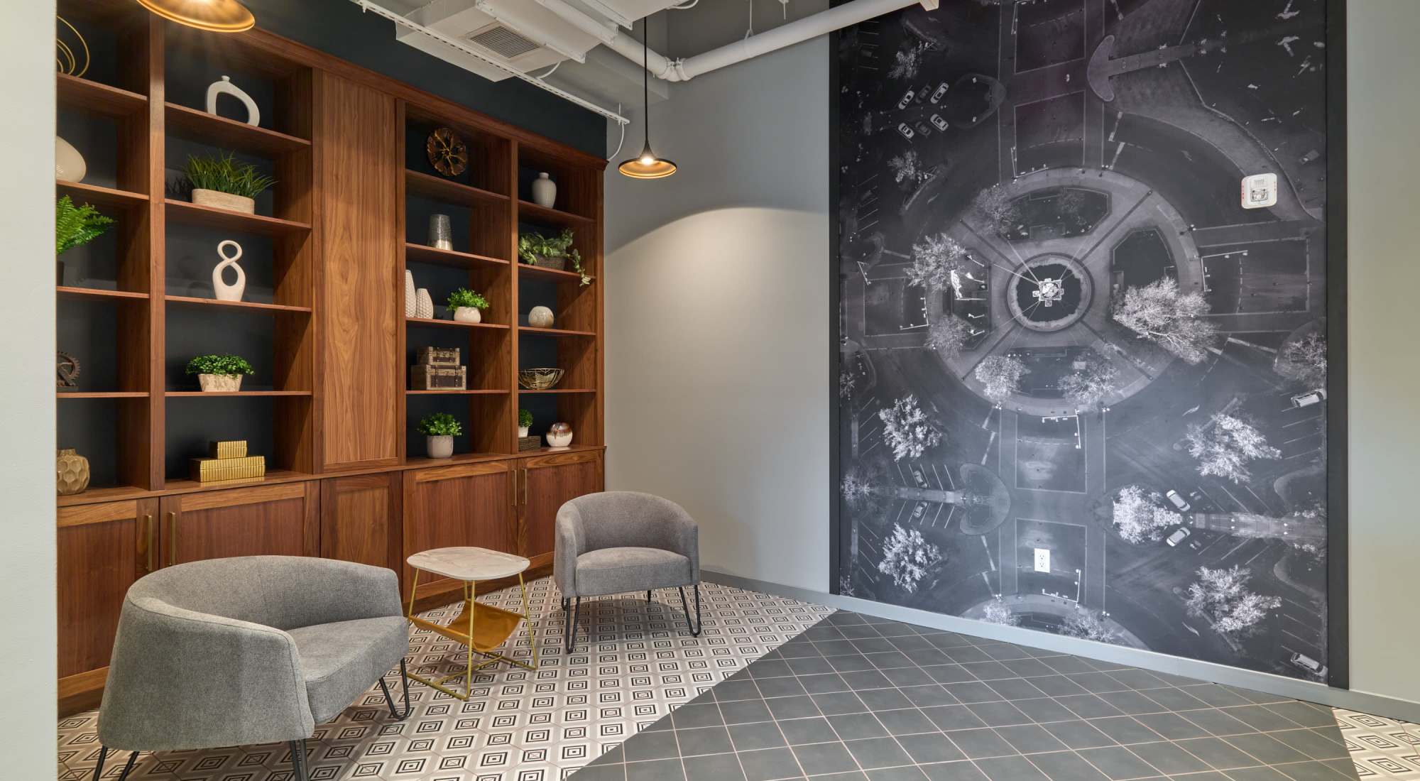 Communal lounge at The Seville Apartments in Easton, Pennsylvania