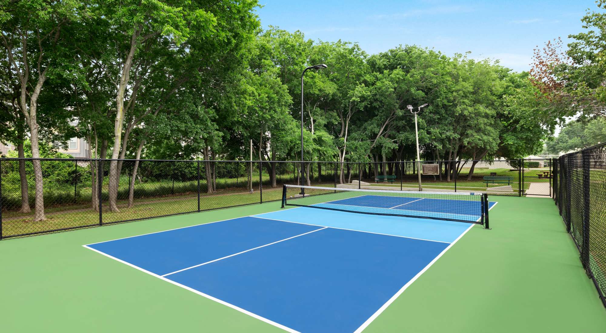 Lighted Pickleball court at Lakeview at Parkside 