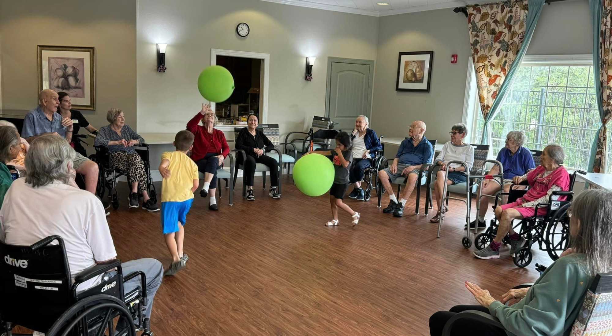 exercising at The Landing at Stone Oak Memory Care in San Antonio, Texas