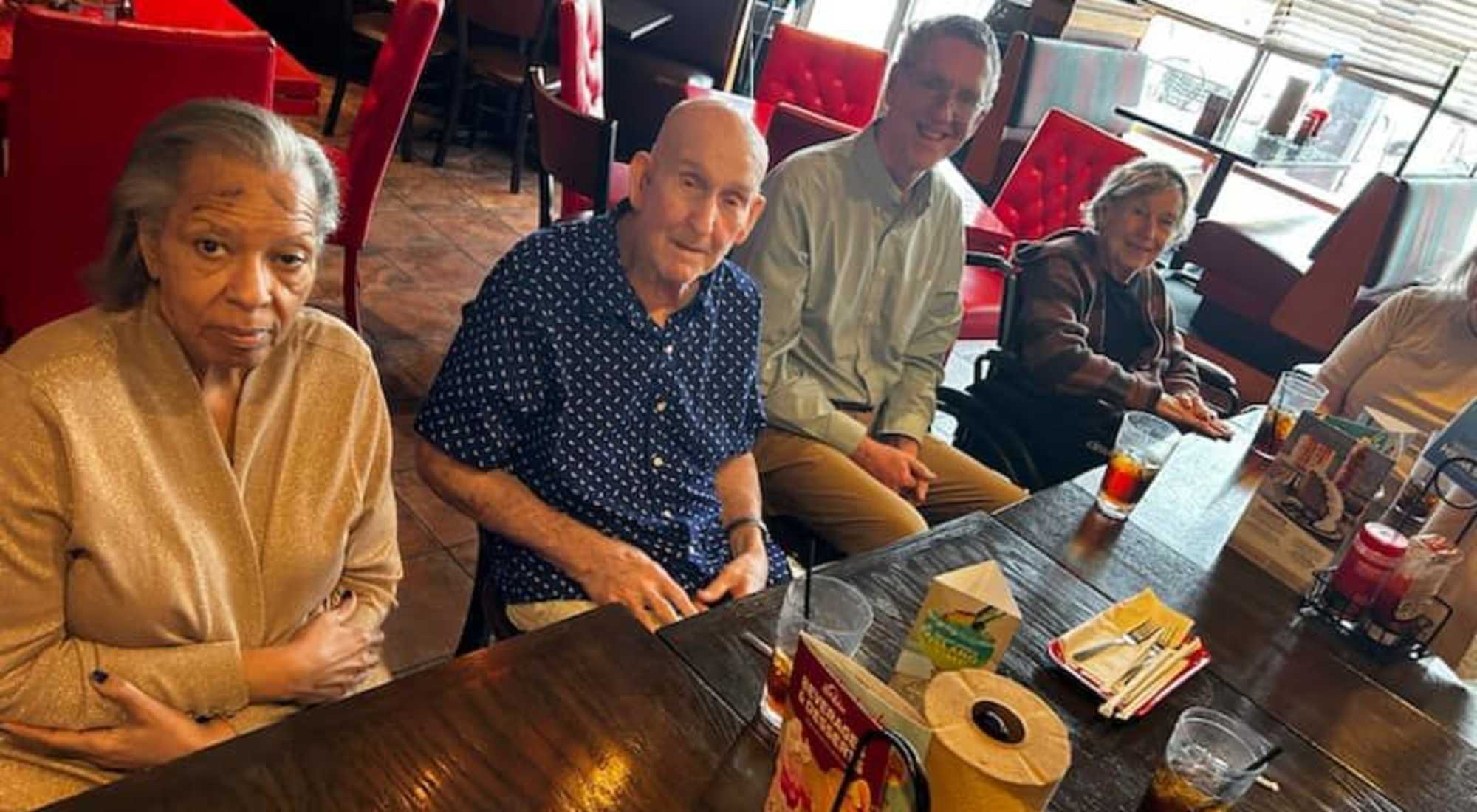 lunch outing at The Landing at Stone Oak Memory Care in San Antonio, Texas