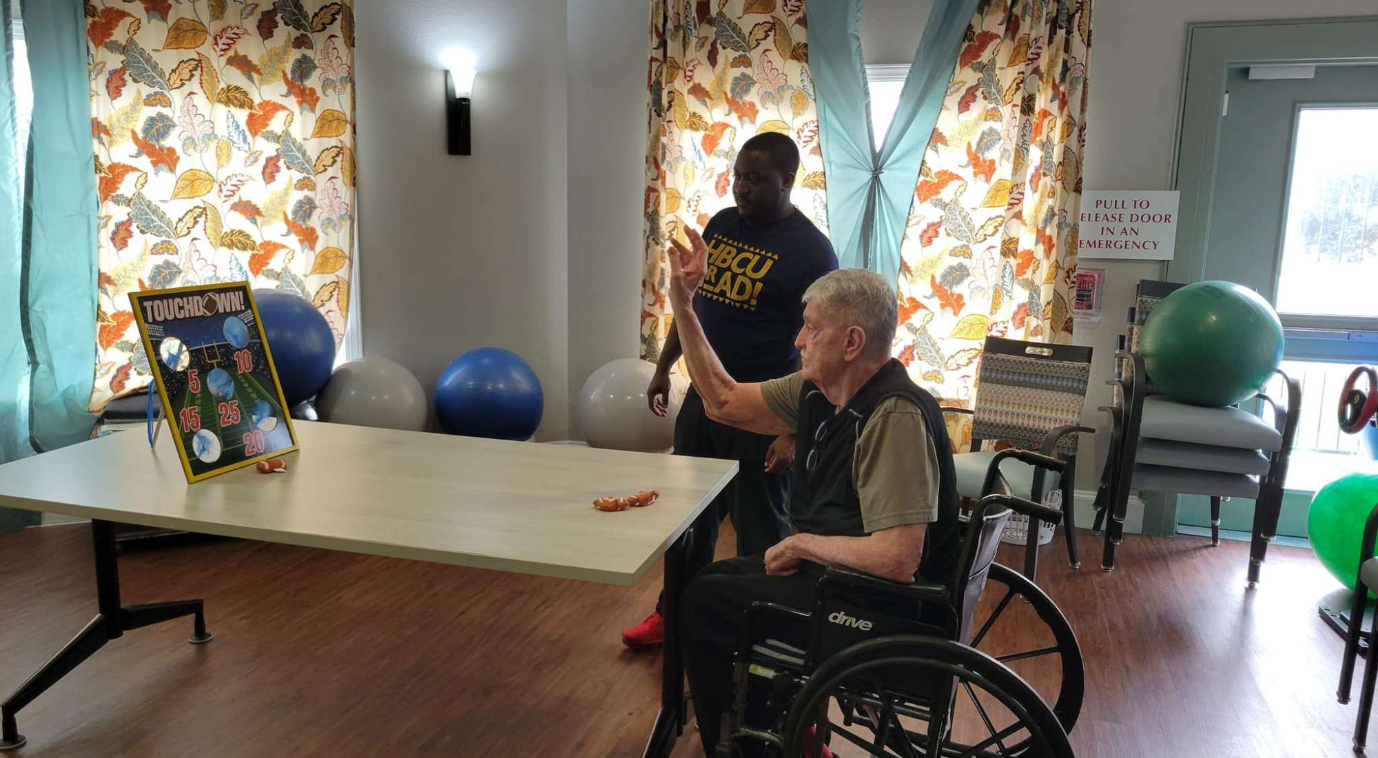 tailgate party at The Landing at Stone Oak Memory Care in San Antonio, Texas