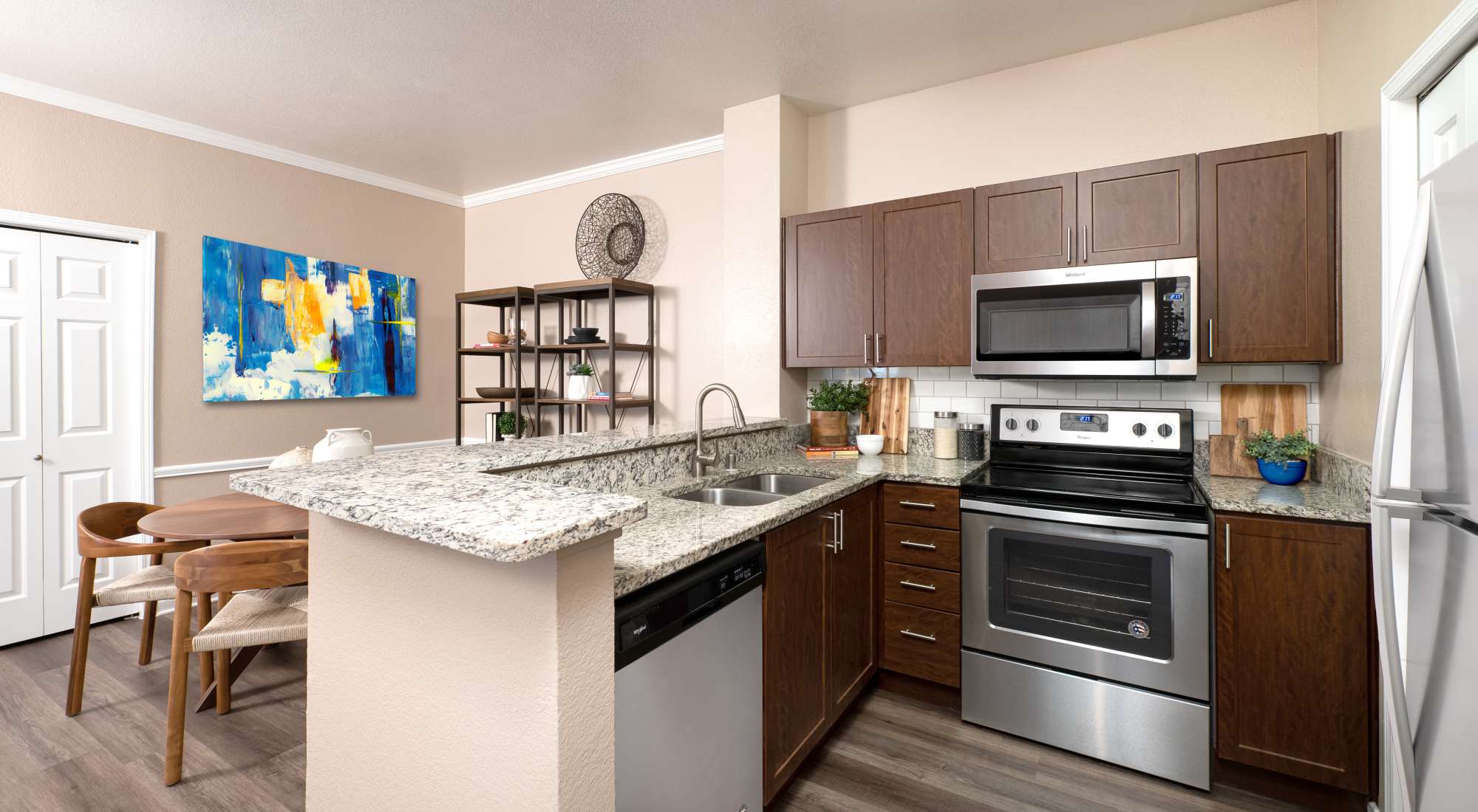  Kitchen with view of dining room at Crescent Cove at Lakepointe