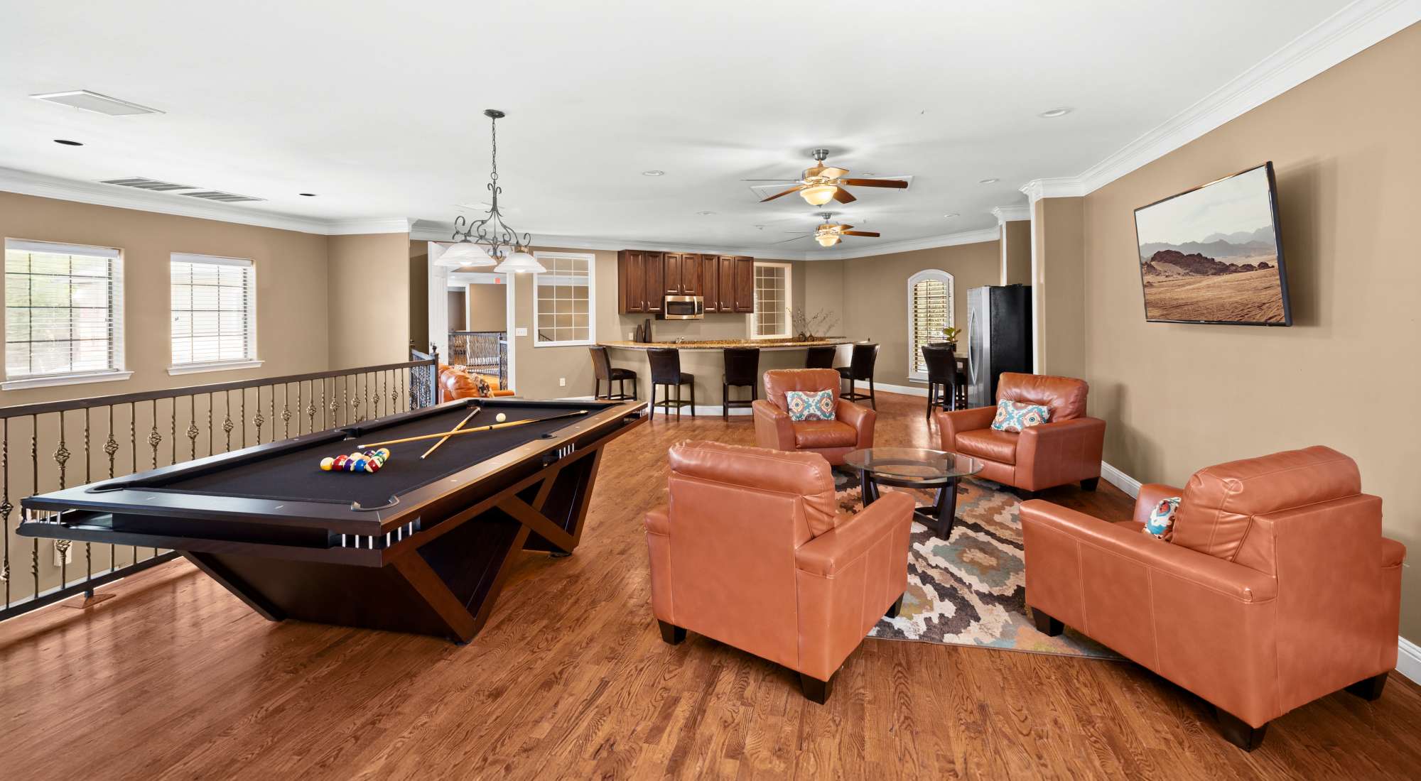 Game Room with Pool Table at Villas at Parkside