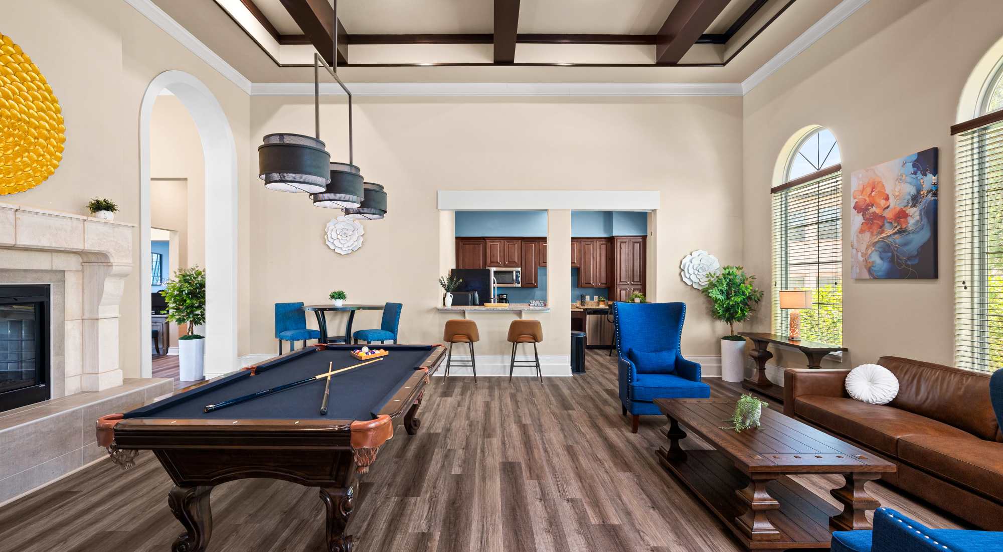 Resident clubhouse with Pool Table at Villas at Medical Center