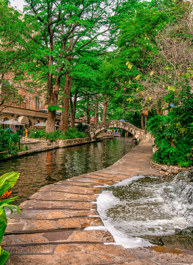 Walking path in San Antonio, Texas near Marquis Bandera