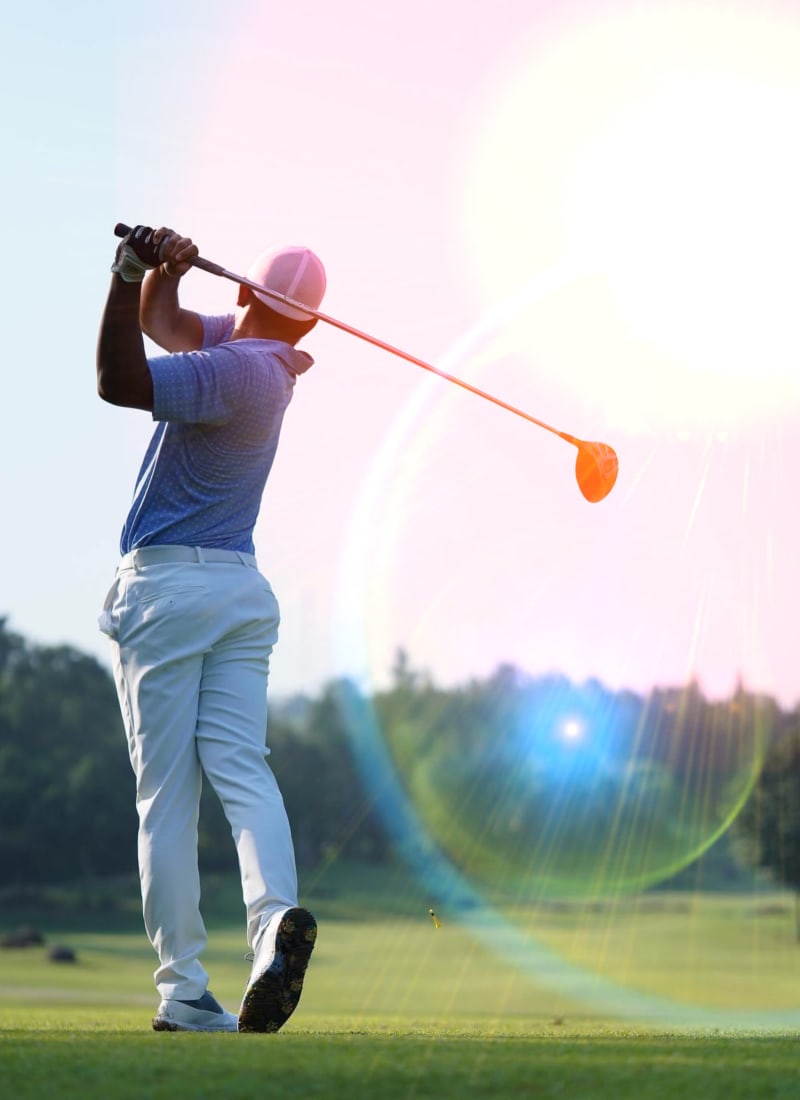 Resident golfing near Marquis at Crown Ridge in San Antonio, Texas
