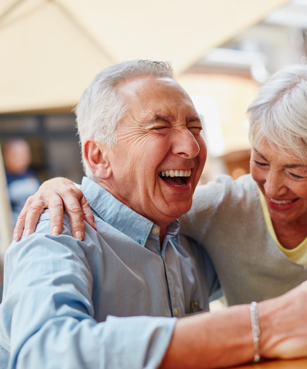 Seniors having a walk at Hacienda Del Rey in Litchfield Park, Arizona