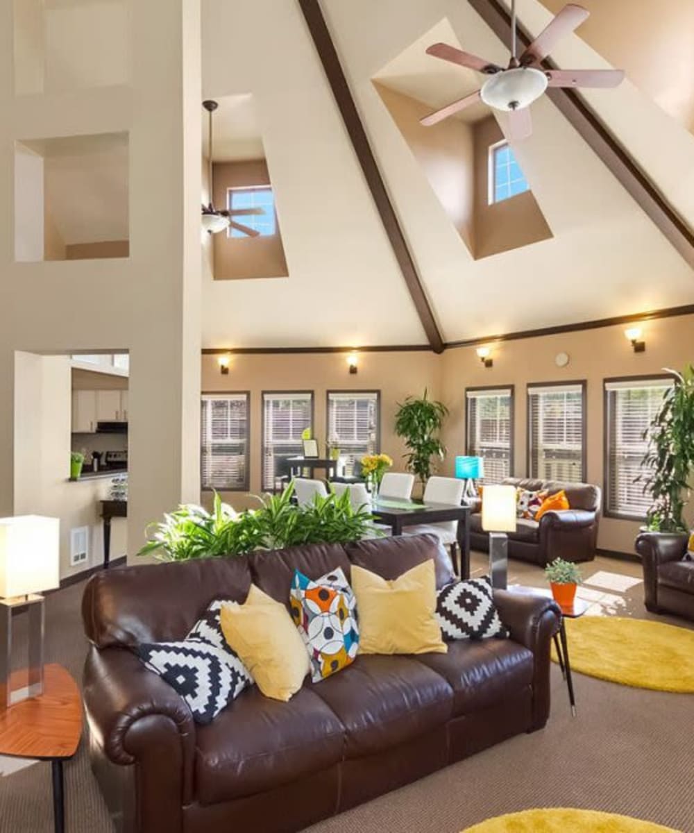 Community lounge with nice finishes at Madison Park Apartments in Bothell, Washington