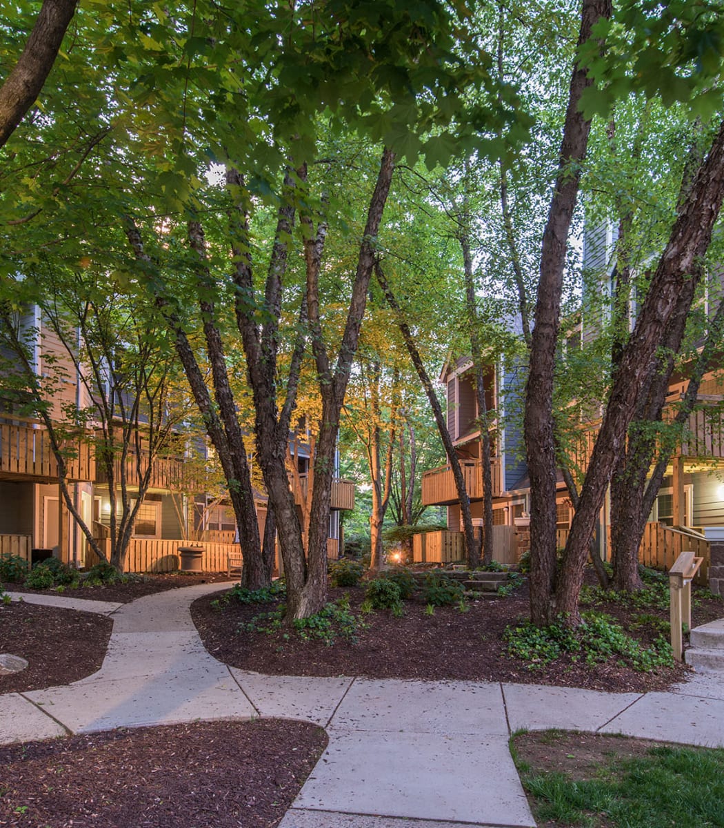 The courtyard at Timberlawn Crescent in North Bethesda, Maryland. 