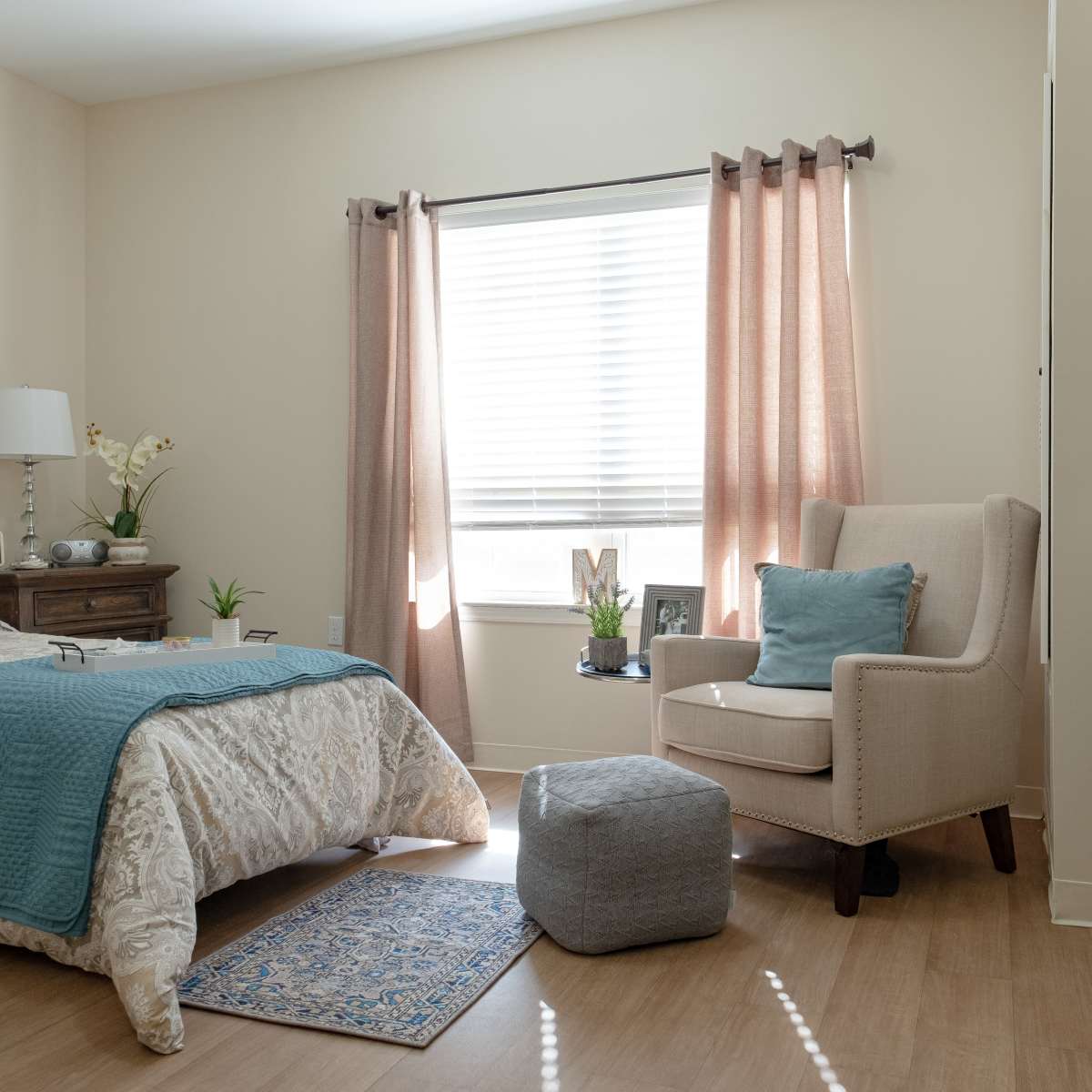 Model bedrooms at The Harmony Collection at Roanoke - Memory Care in Roanoke, Virginia