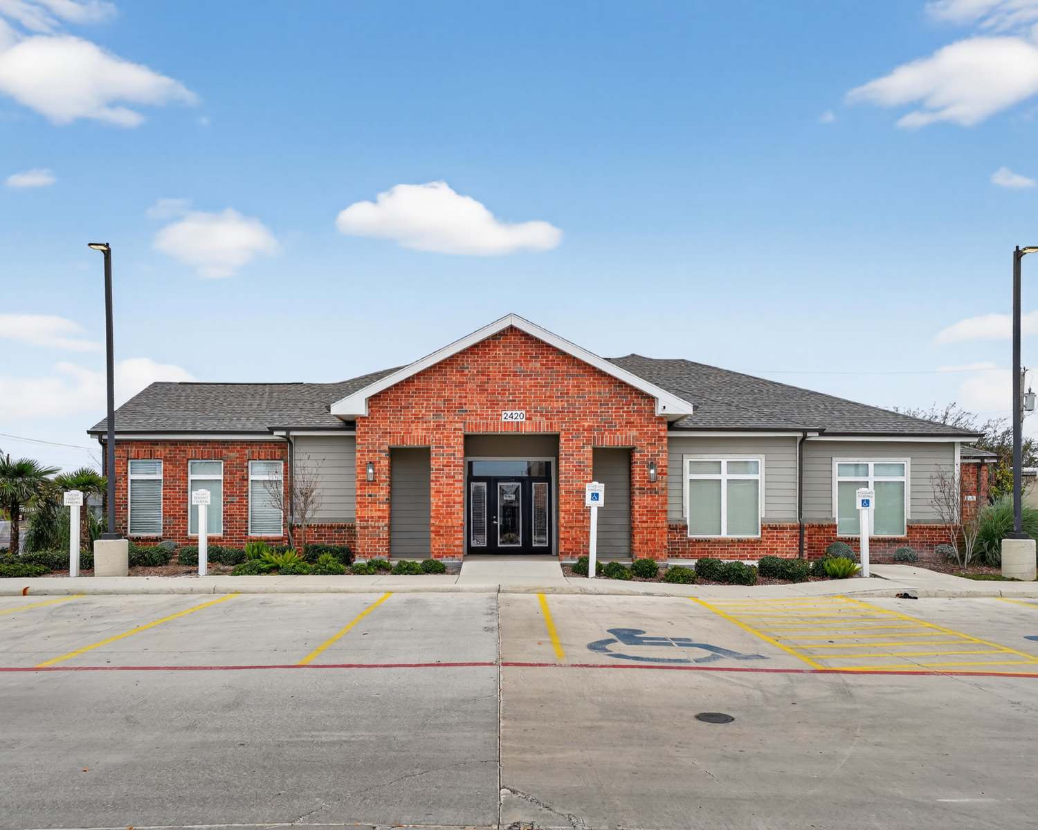Building exterior at Eagles Gate in Eagle Pass, Texas