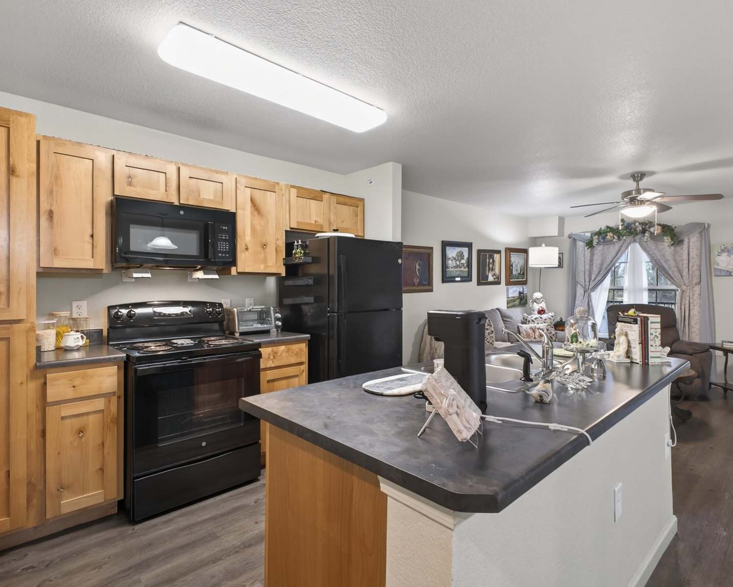 Apartment kitchen at Hill Court Villas in Granbury,Texas