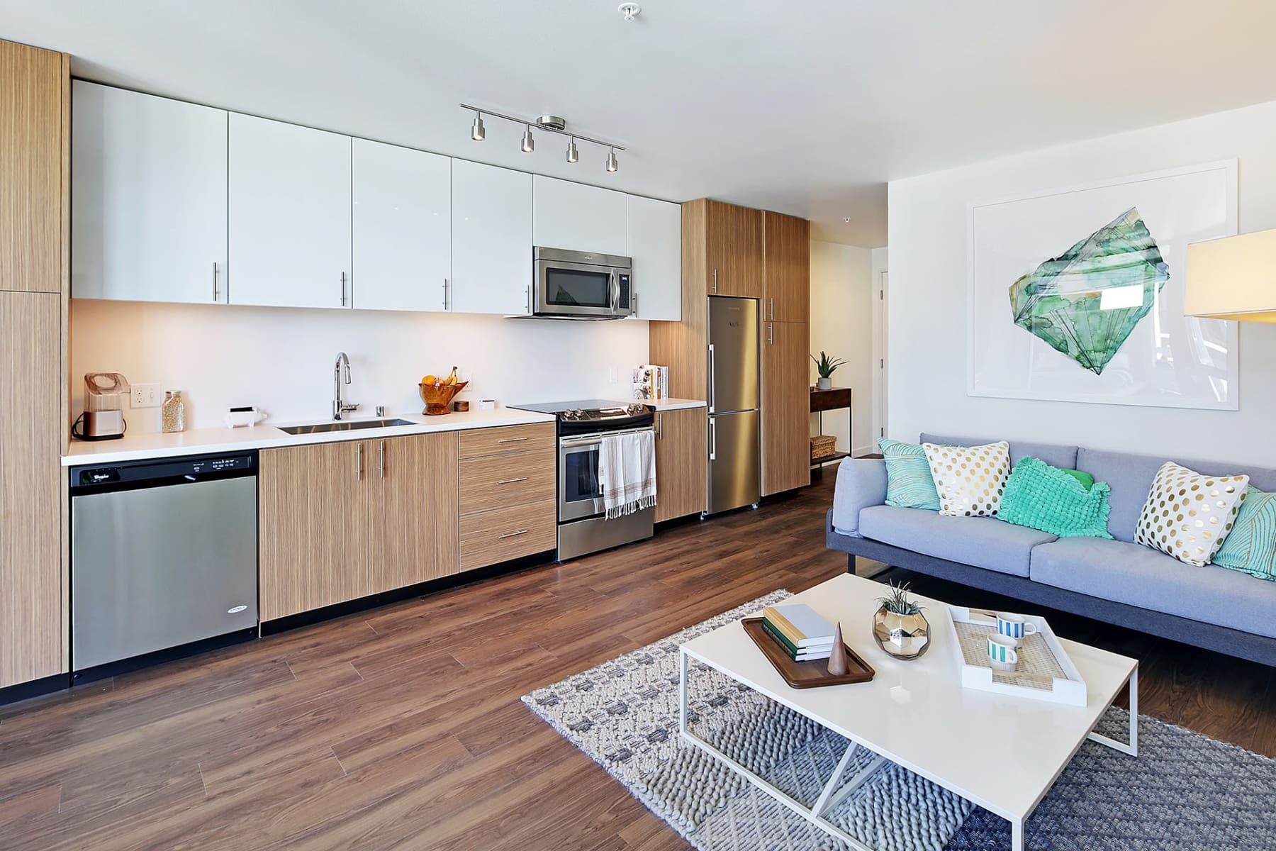 Open floor plan at Rooster Apartments in Seattle, Washington