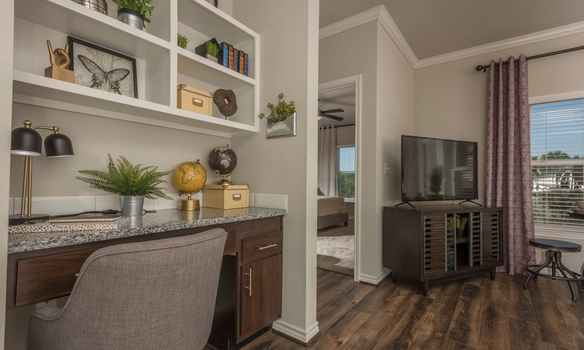 Apartments w/ a Built-in Desk at The Abbey at Dominion Crossing in San Antonio, Texas