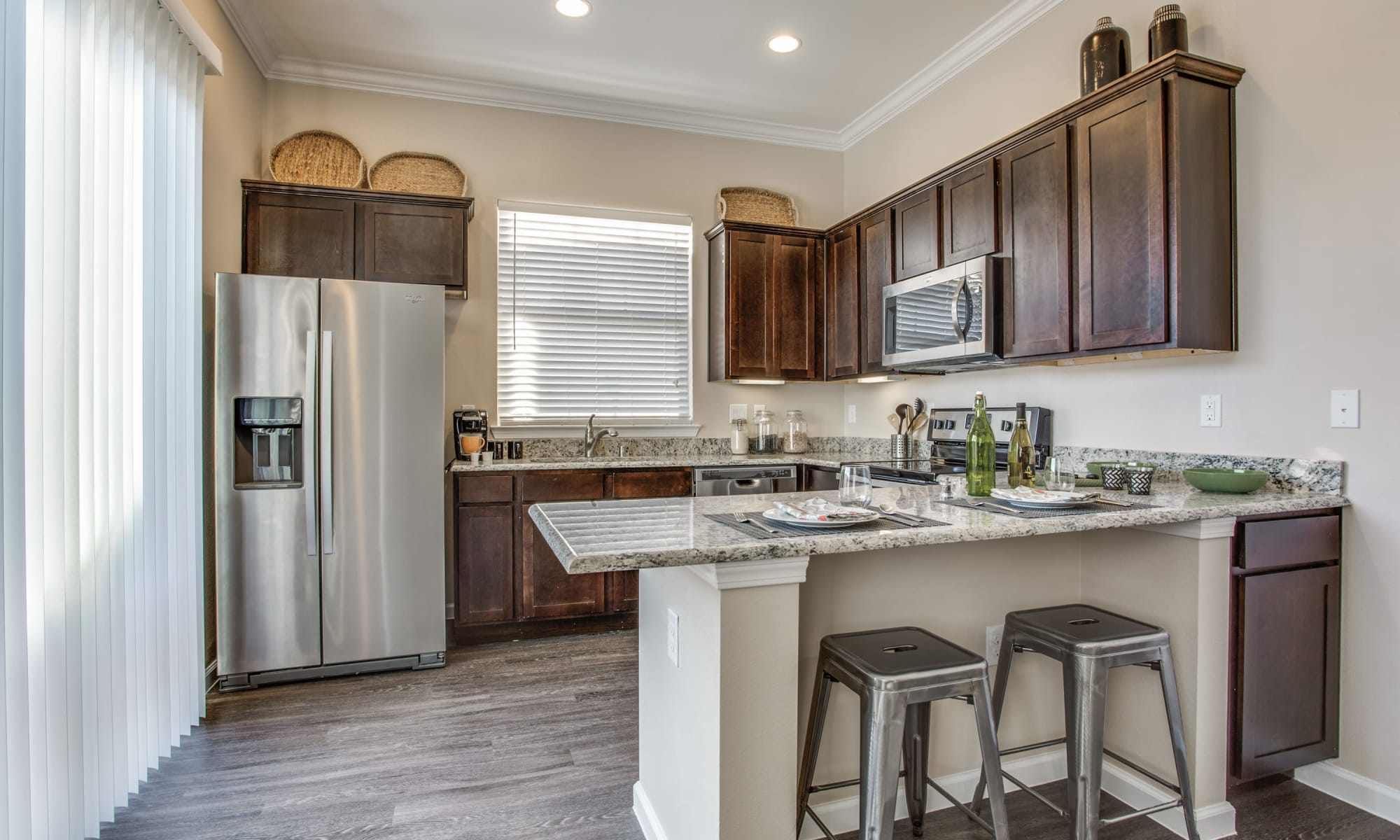 Stainless steel appliances in the kitchen at Avilla Prairie Center in Brighton, Colorado