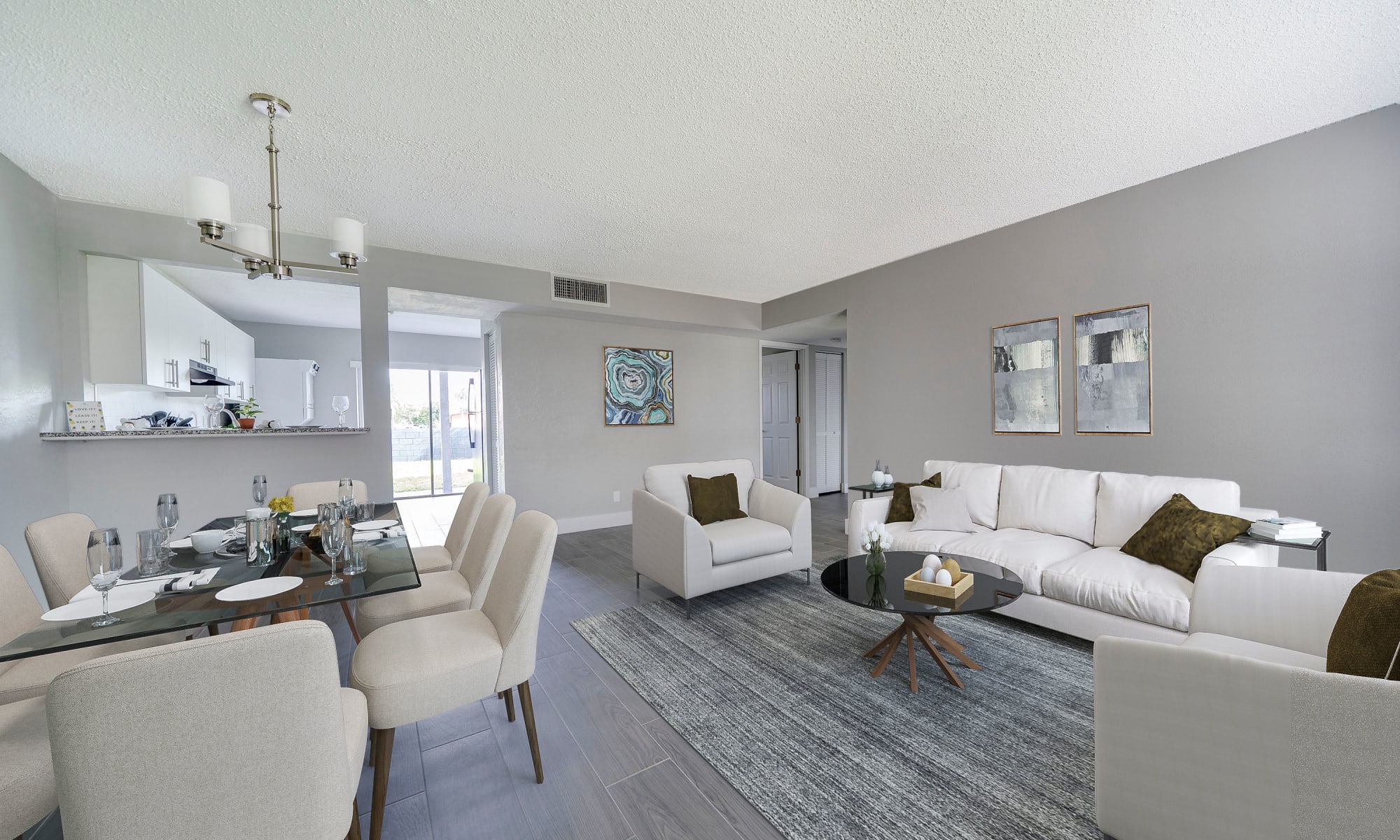 Living room at Piper Village West in West Palm Beach, FL