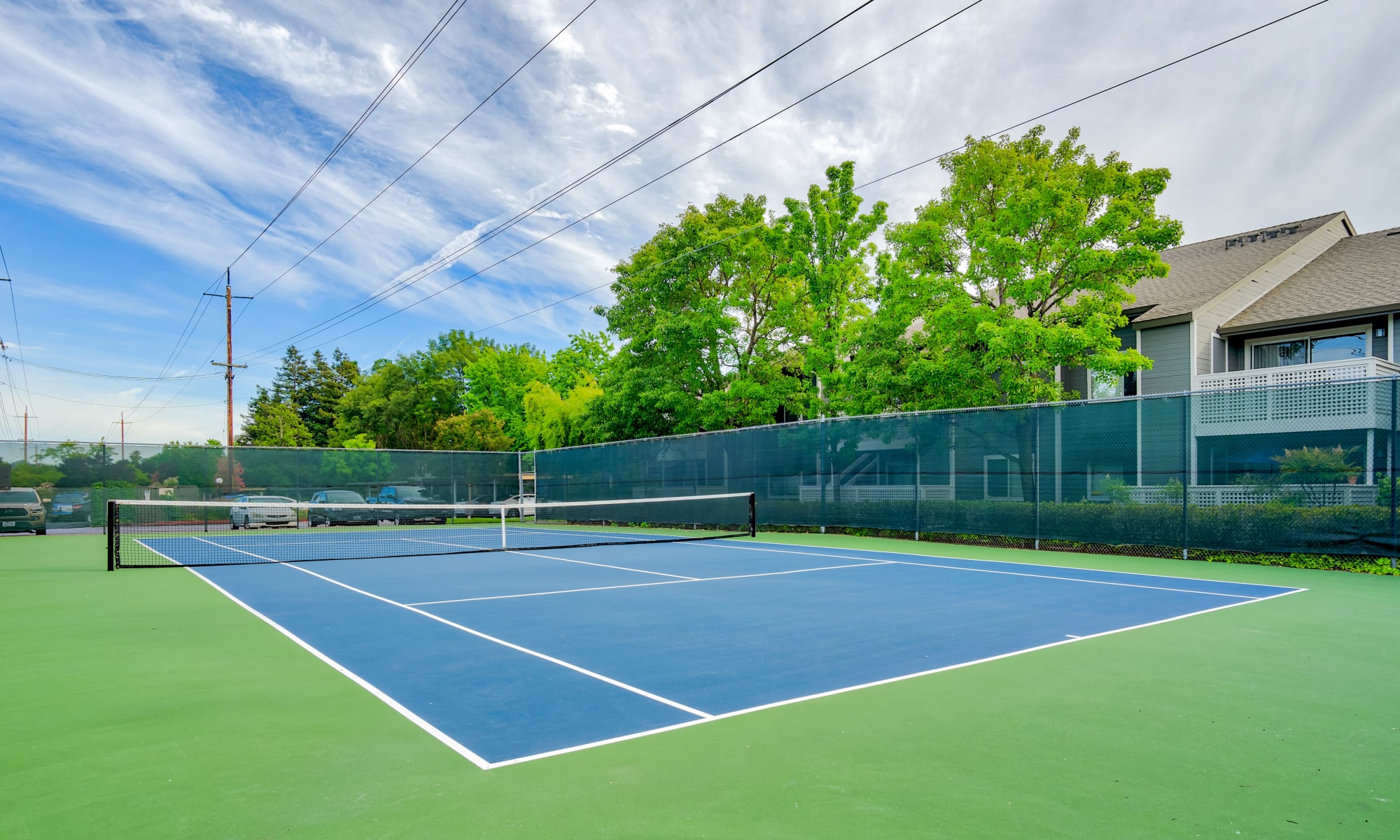 tennis court at The Villages in Santa Rosa, California