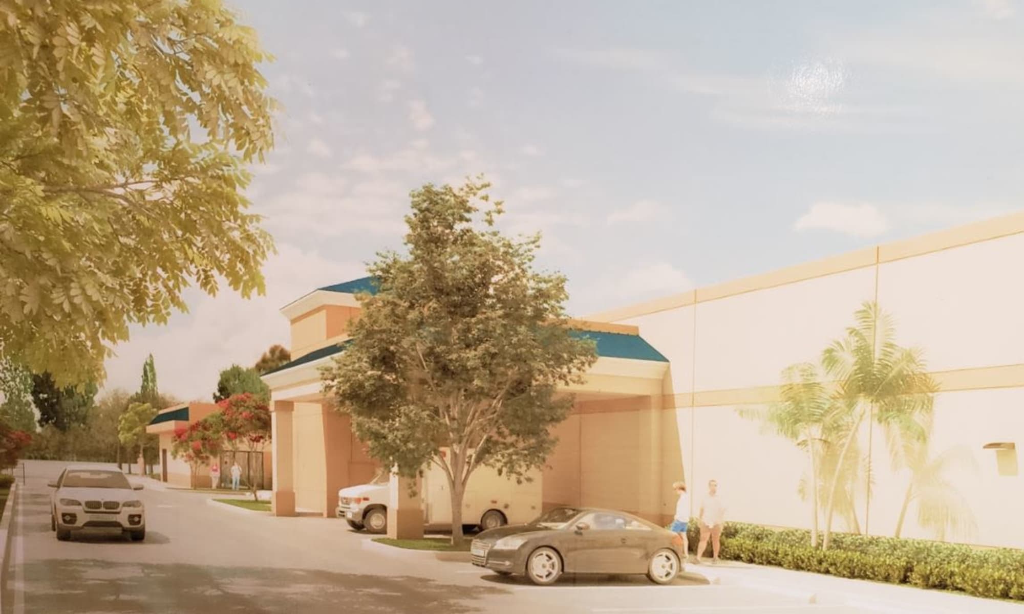 Parking lot outside of Top Self Storage in West Palm Beach, Florida