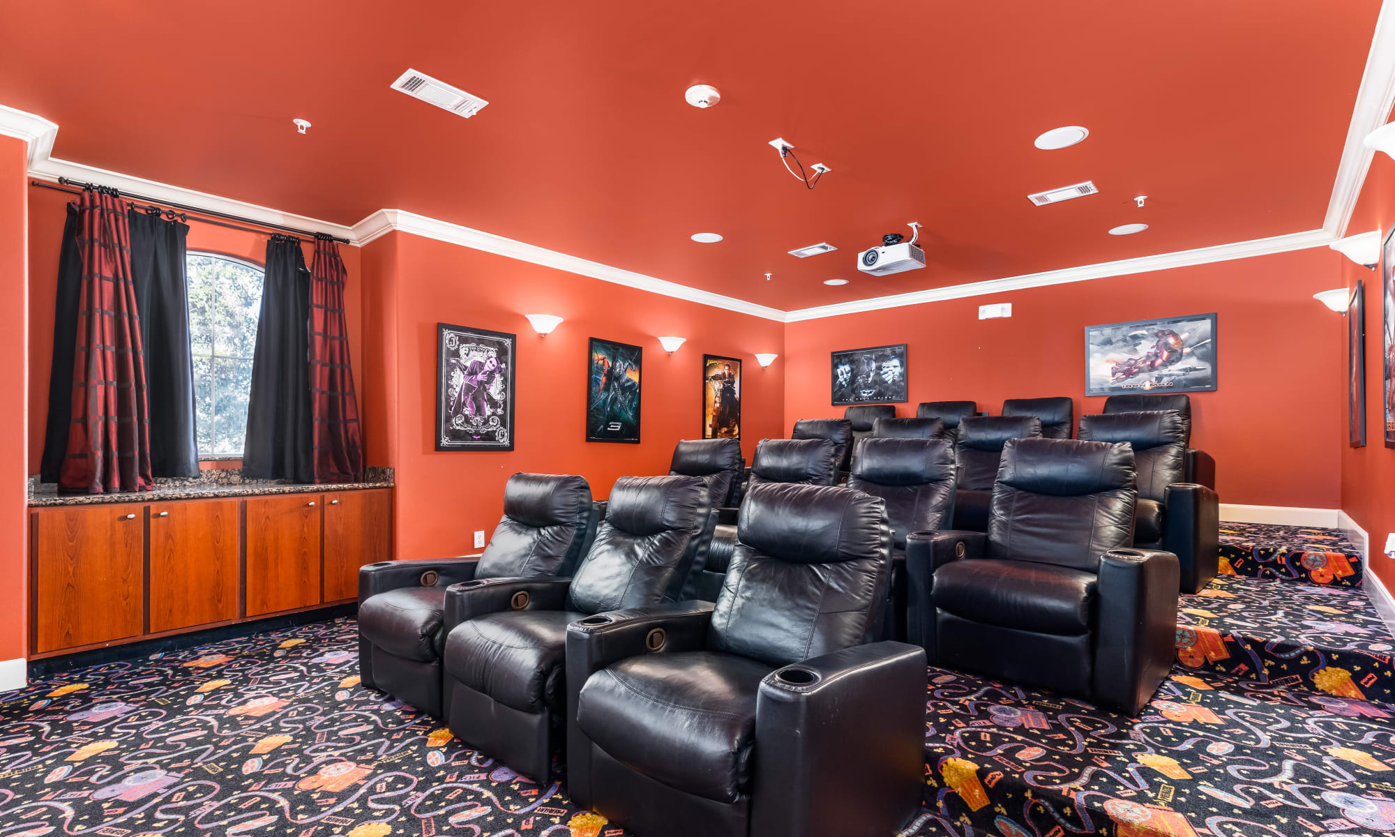 Enjoy apartments with a resident movie theater room at The Abbey at Grande Oaks in San Antonio, Texas