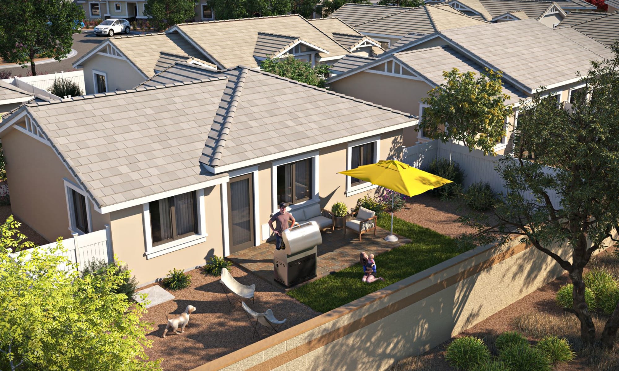 Backyard rendering of TerraLane at South Mountain in Phoenix, Arizona