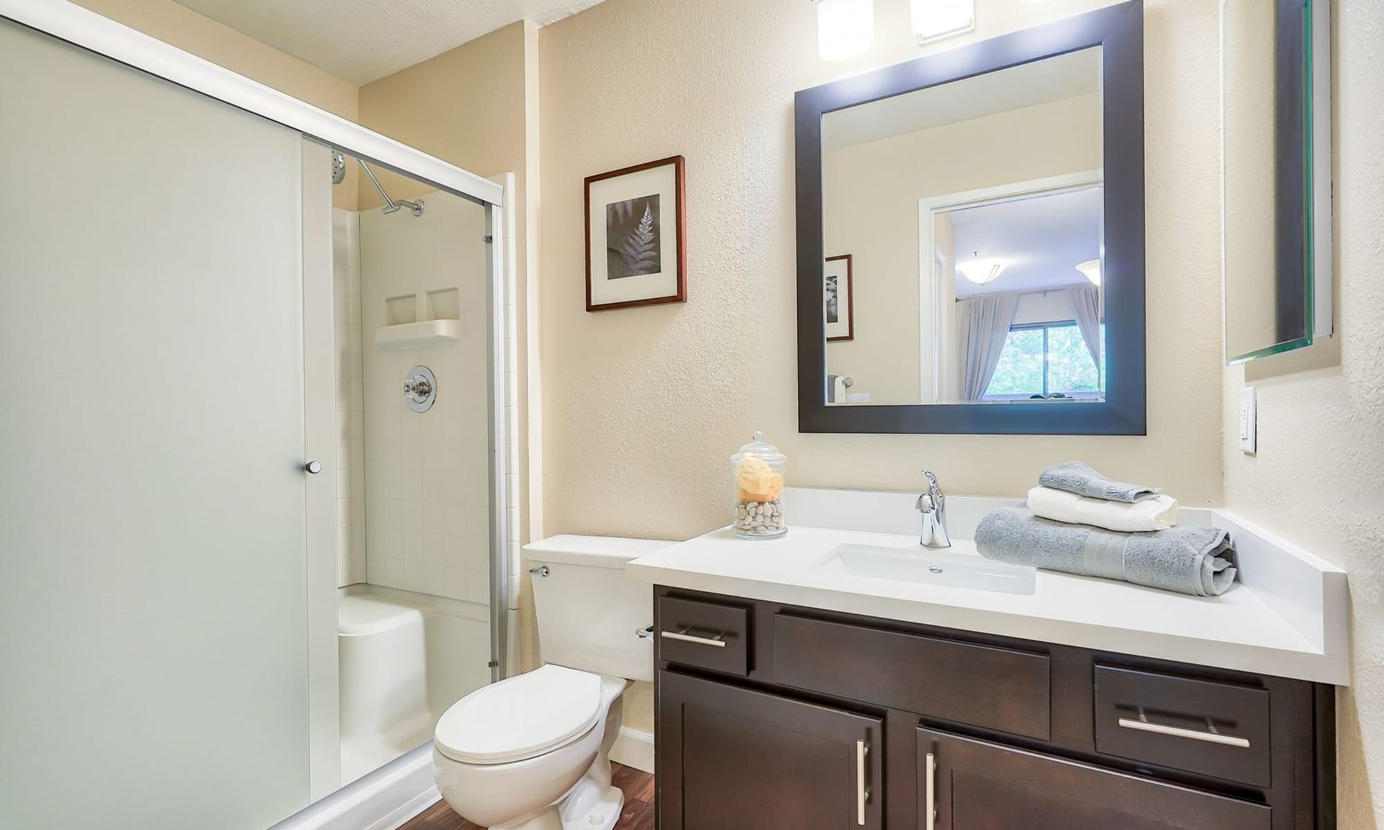 bathroom at The Pointe Apartments in Fairfield, California