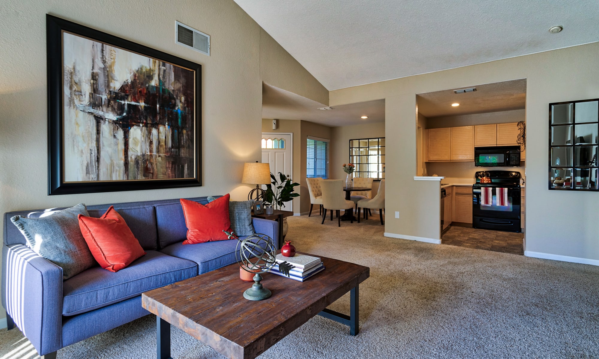 living to kitchen areas at Adagio in Sacramento, California