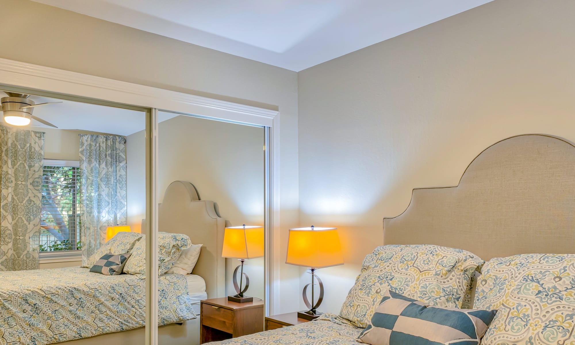 bright bedroom at Greenpointe Apartment Homes in Santa Clara, California