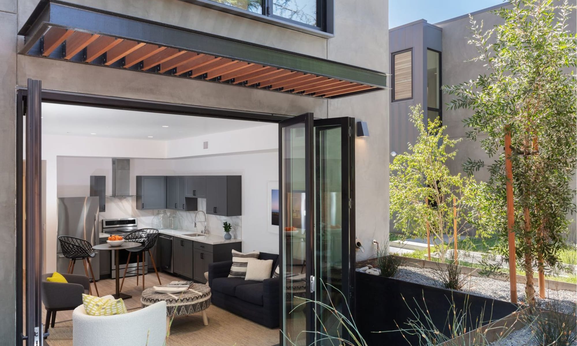 Modern apartments at Six50Live in Menlo Park, California