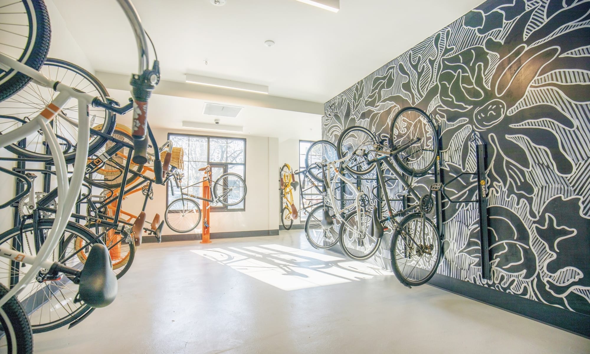 bike storage at Q19 Apartments in Sacramento, California