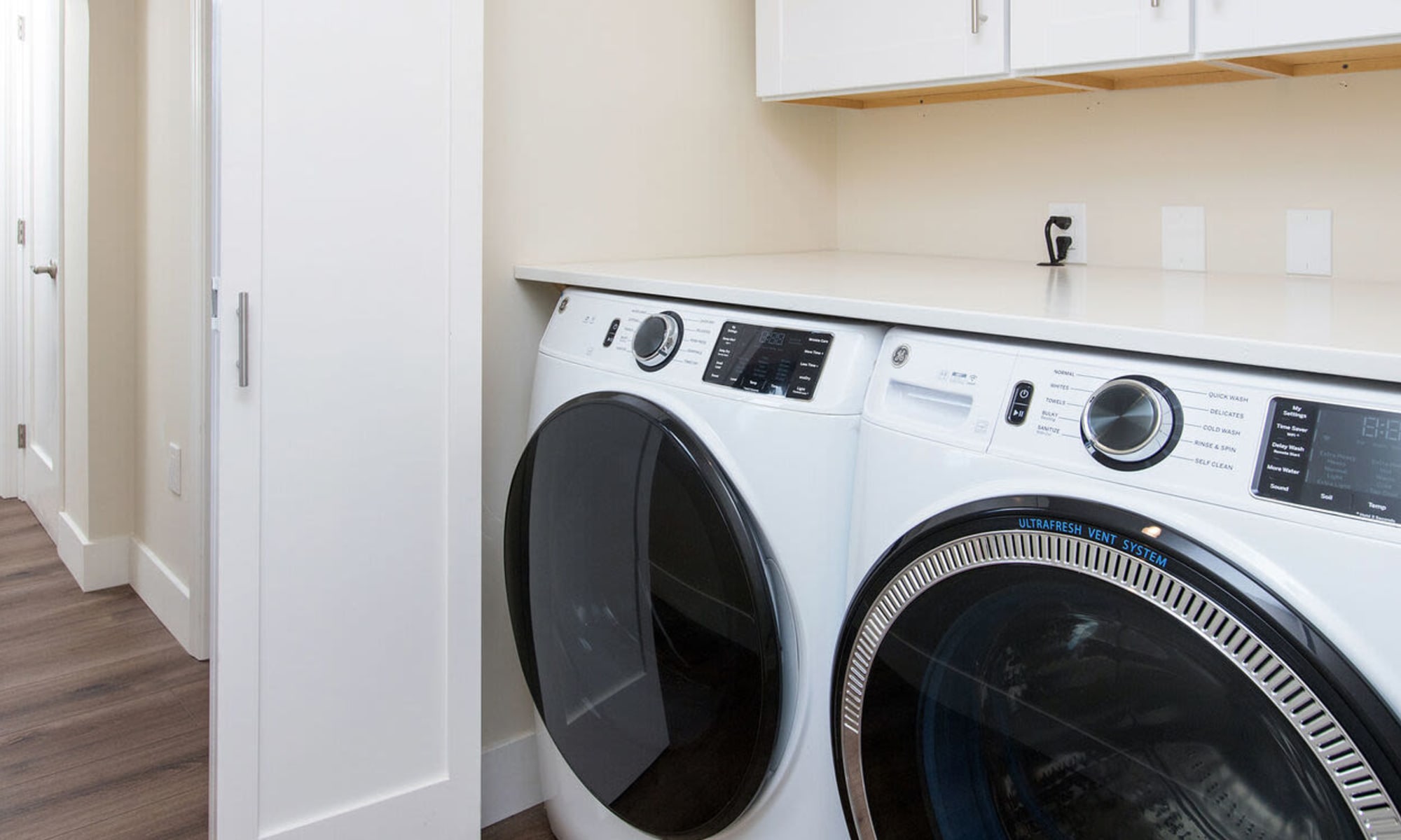 washer and dryer at Woodmont Apartments in Belmont, California