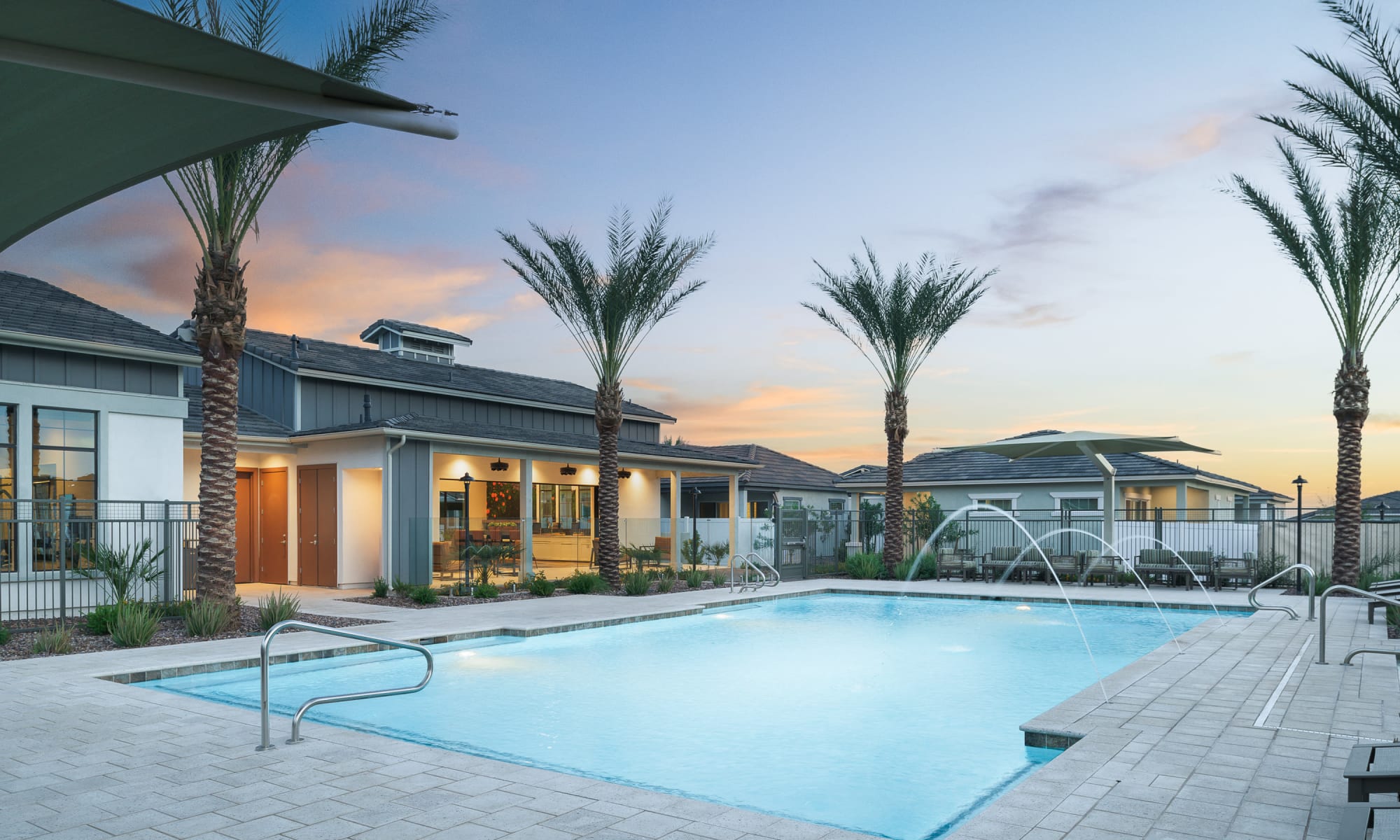 Pool and clubhouse at Peralta Vista in Mesa, Arizona