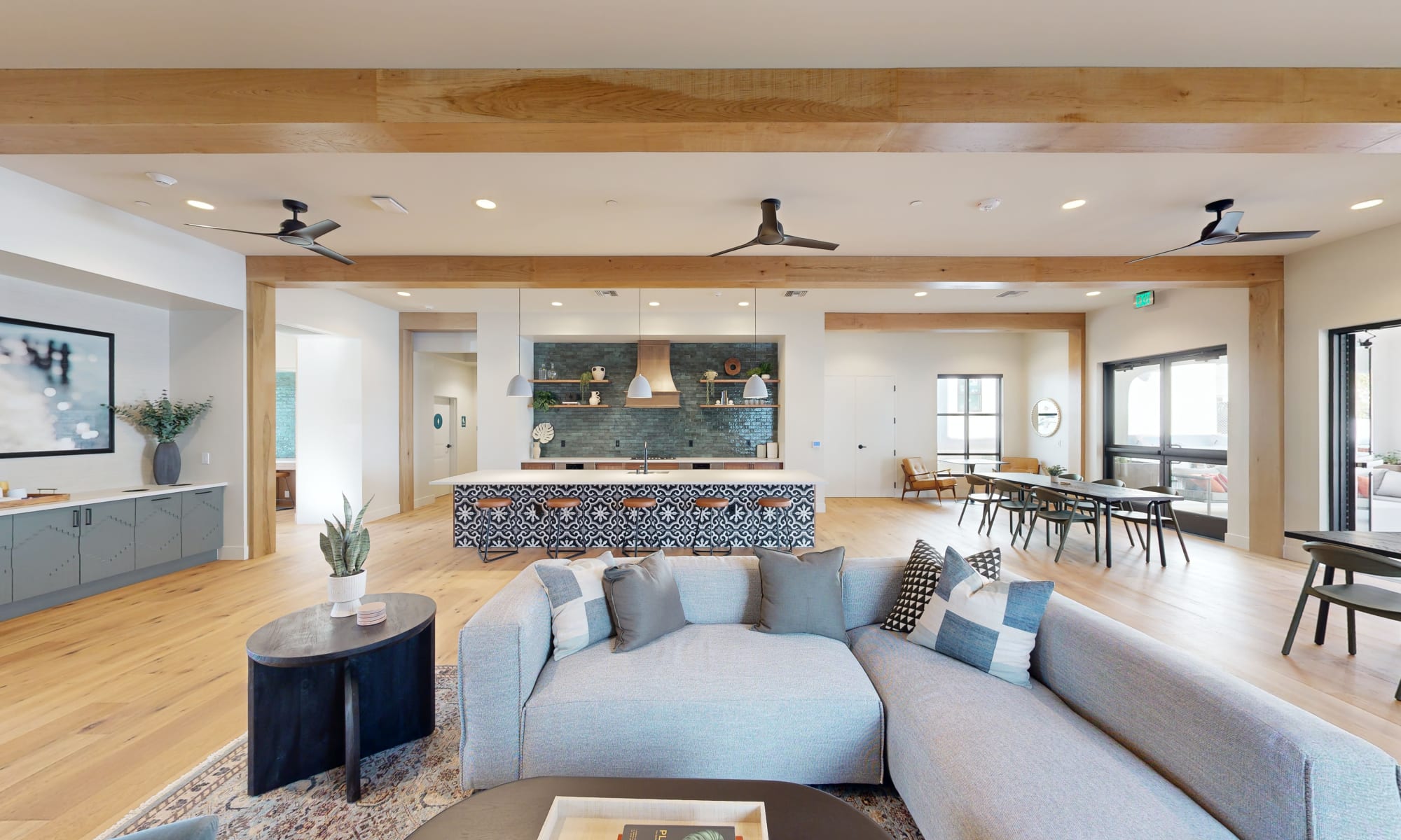 Comfortable and spacious resident lounge at the clubhouse at The Villas at Anacapa Canyon in Camarillo, California
