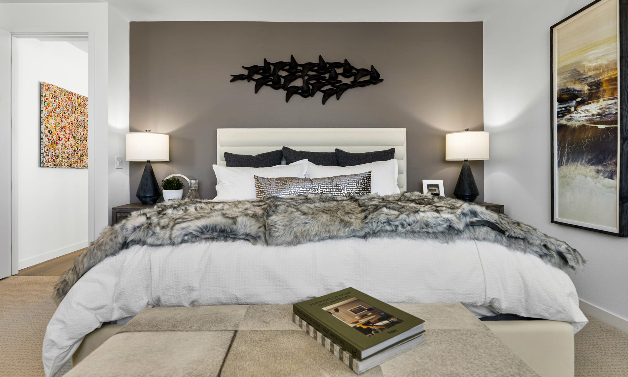 Luxury master bedroom at Seneca at Southern Highlands in Las Vegas, Nevada