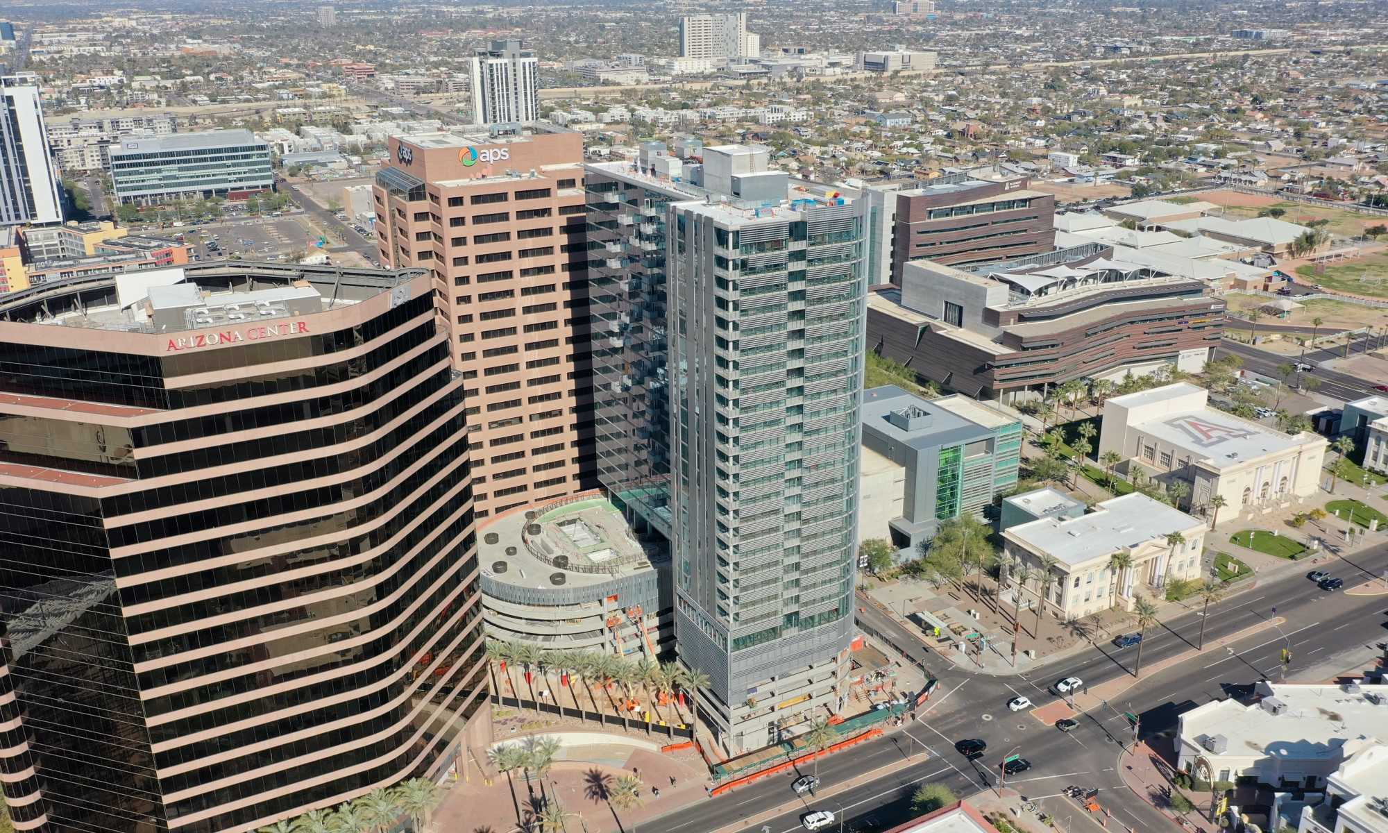 Aerial view of our property at PALMtower in Phoenix, Arizona