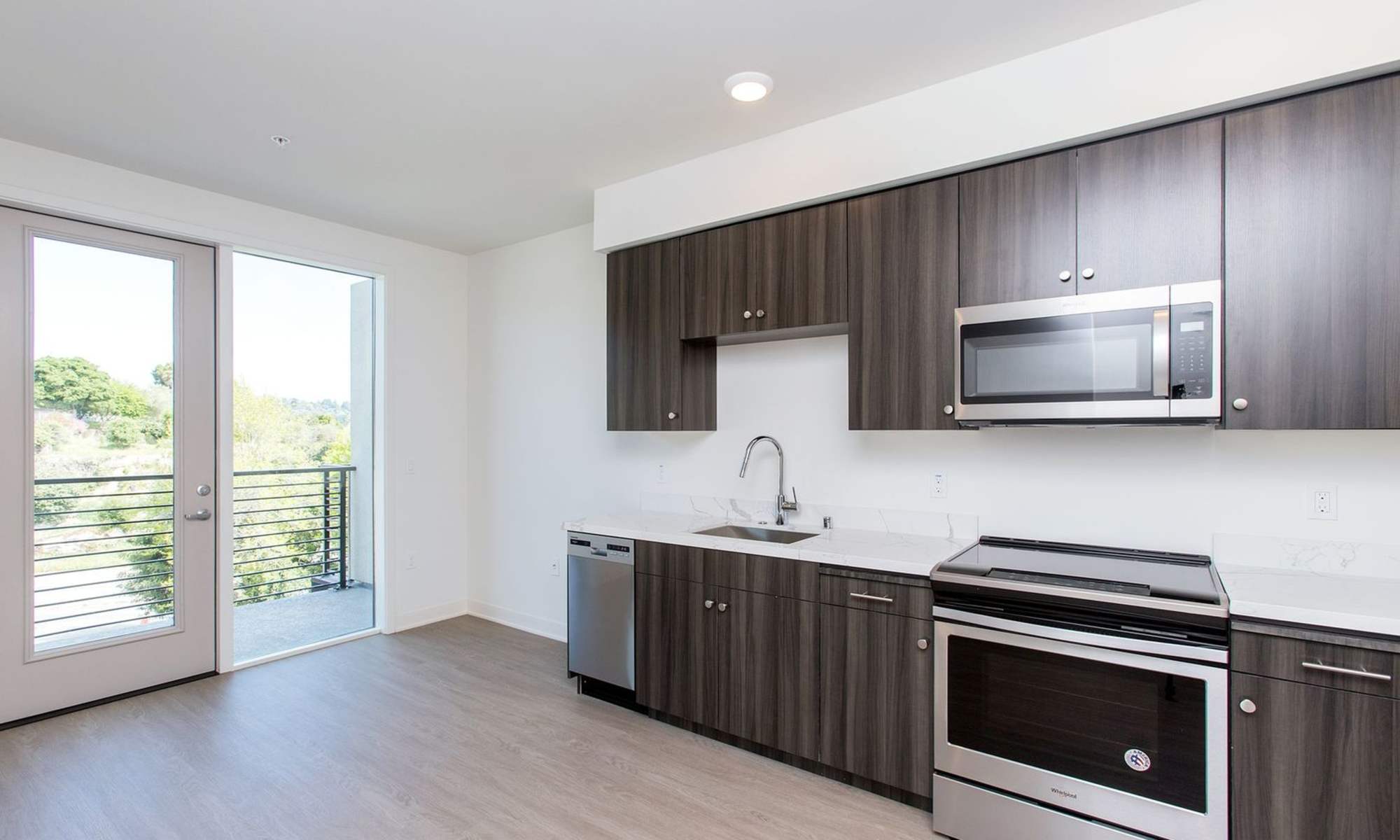 Modern kitchen at Nanda on Pacific in Santa Cruz, California