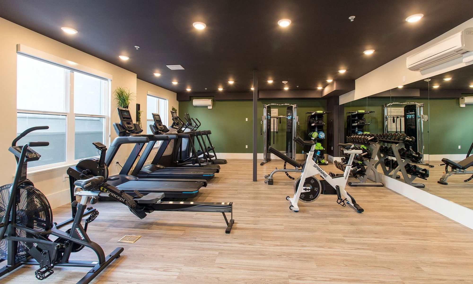 Gym facility at Nanda on Pacific in Santa Cruz, California
