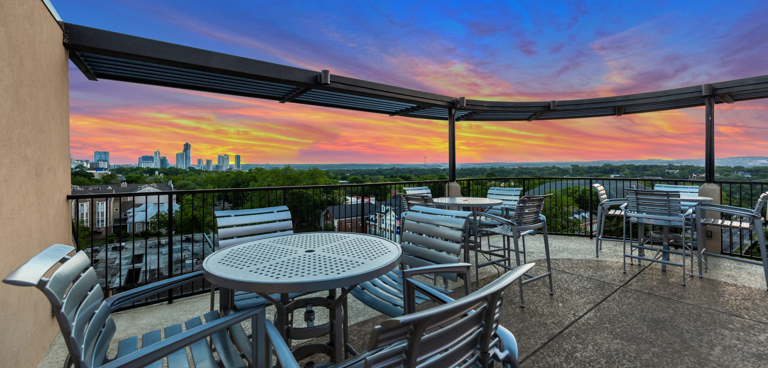 Common patio area at Regents West at 24th in Austin, Texas