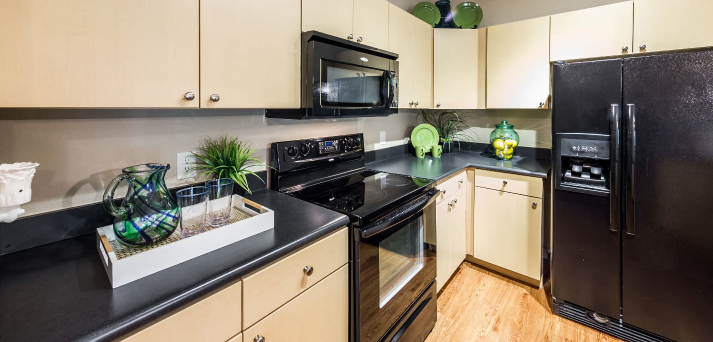 Modern, sleek kitchen at Marquis at Canyon Ridge in Austin, Texas