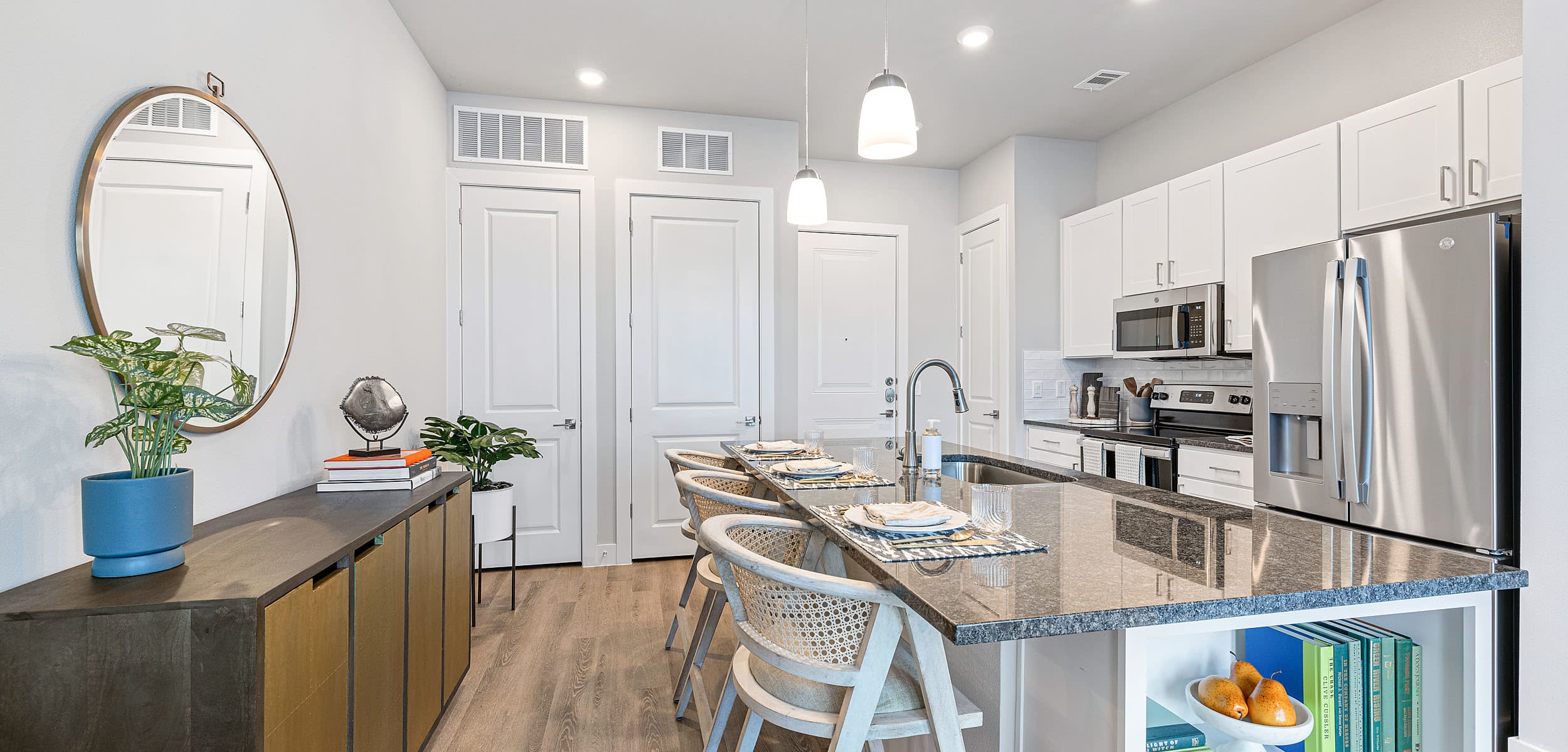 A model home kitchen at The Avery in Austin, Texas