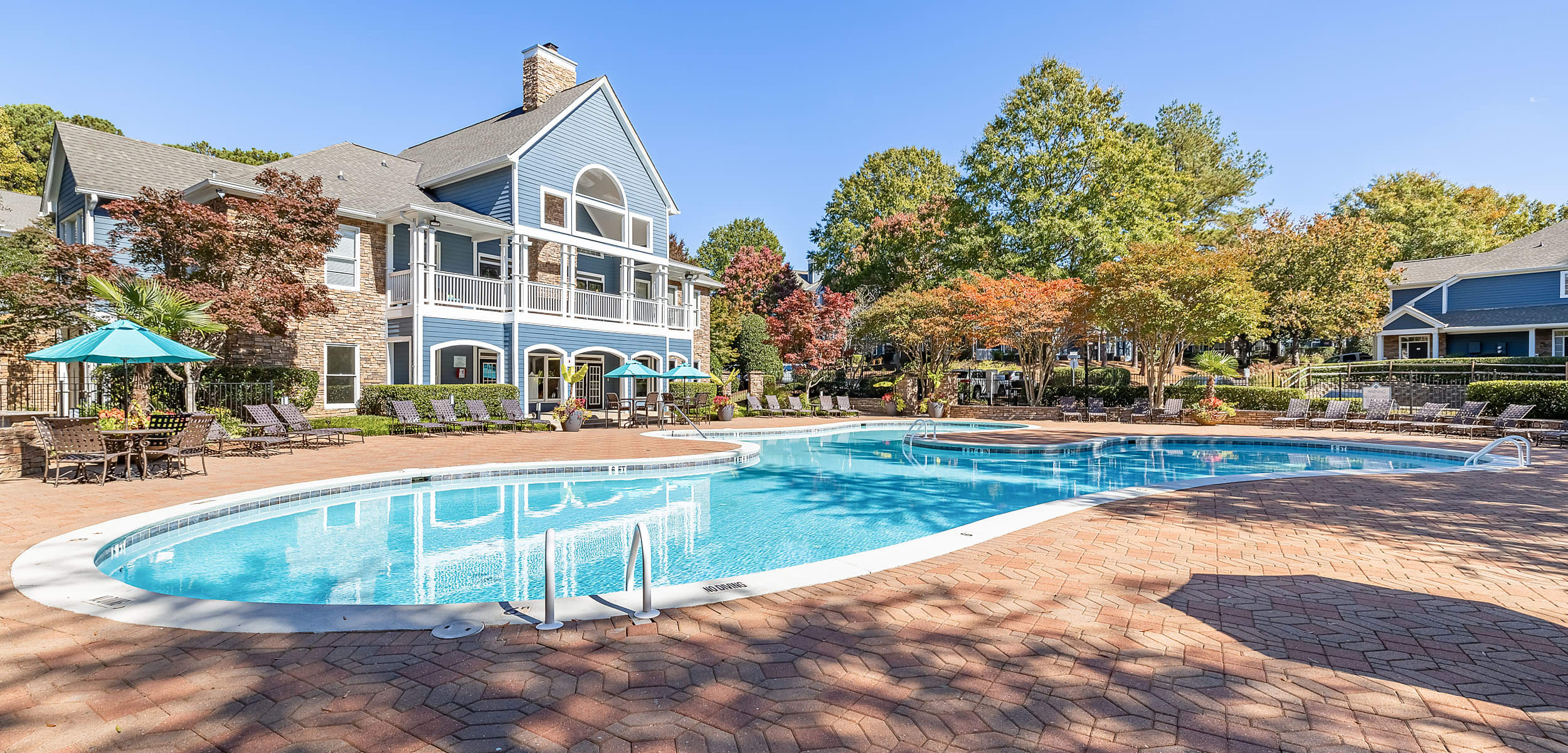Outdoor pool area at Marquis on Edwards Mill in Raleigh, North Carolina
