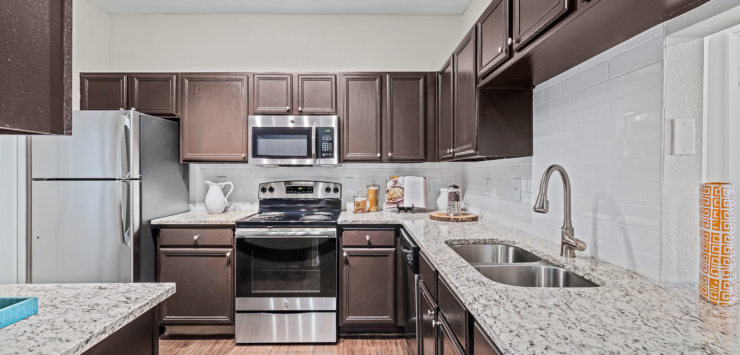 Kitchen space at Marquis at Ladera Vista in Austin, Texas