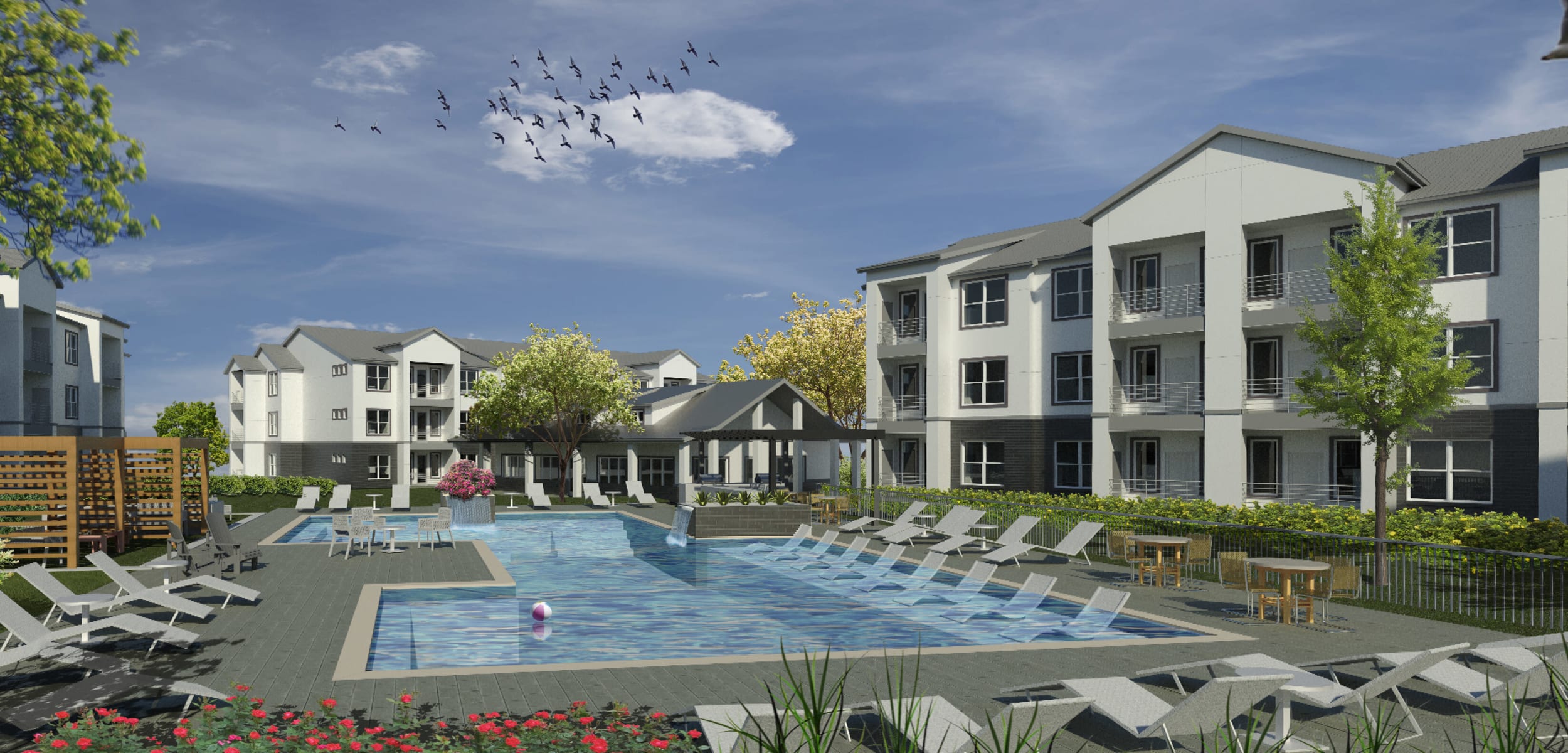 Another rendering of swimming pool at The Gabriel in Leander, Texas